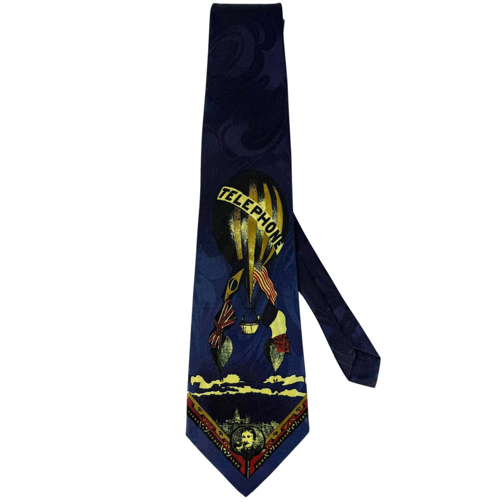 Vintage 1976 Alexander Graham Bell Telephone Centennial Novelty Tie 1970s Necktie