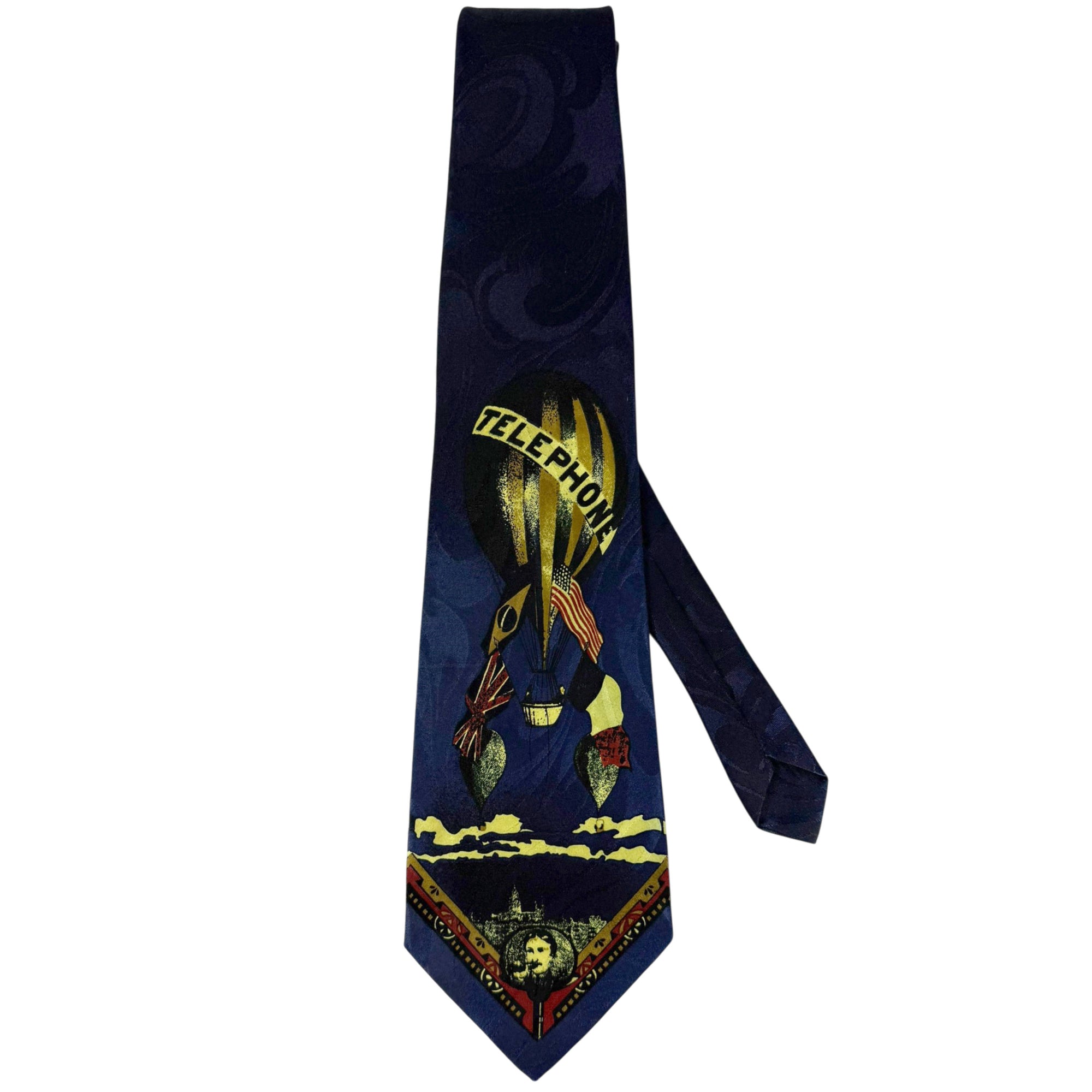 Vintage 1976 Alexander Graham Bell Telephone Centennial Novelty Tie 1970s Necktie