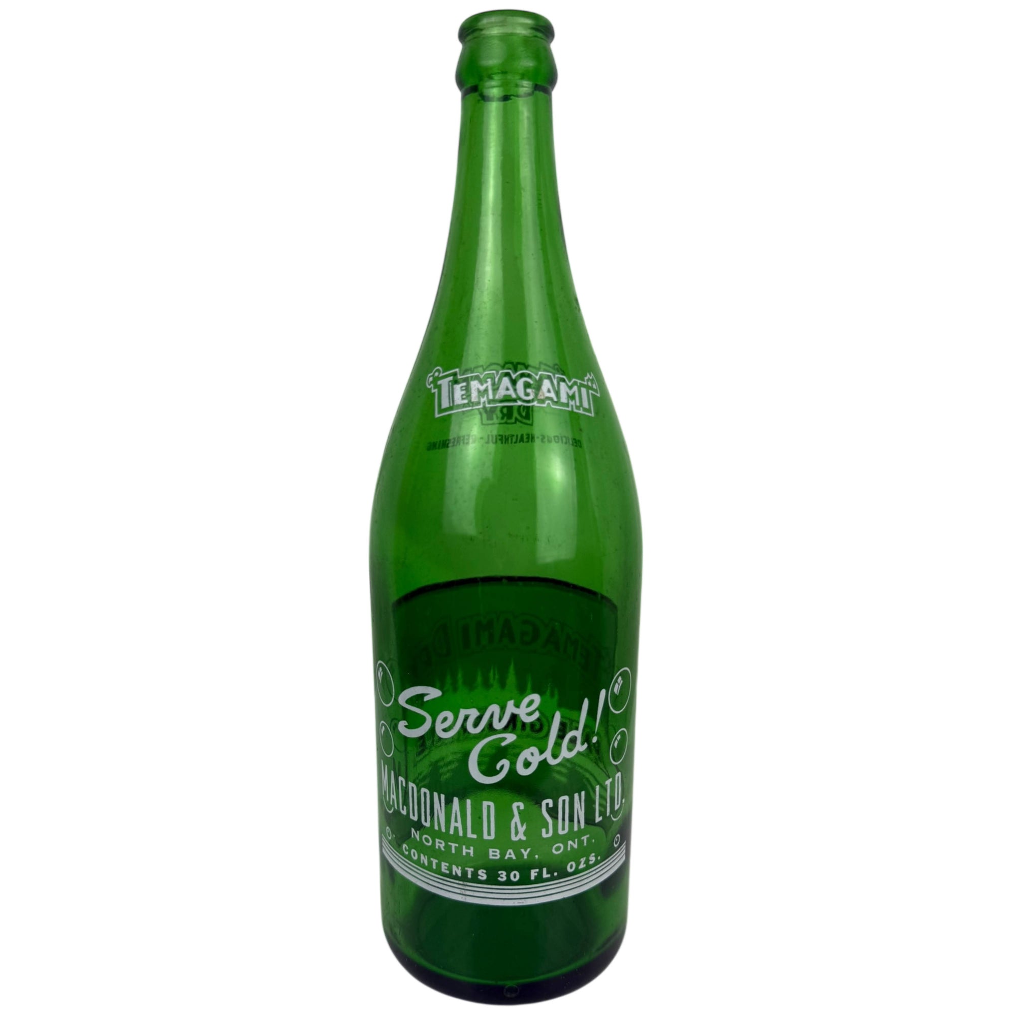 Vintage Temagami Dry Pale Ginger Ale Bottle 30 Oz North Bay