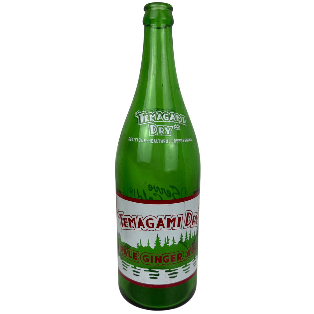 Vintage Temagami Dry Pale Ginger Ale Bottle 30 Oz North Bay