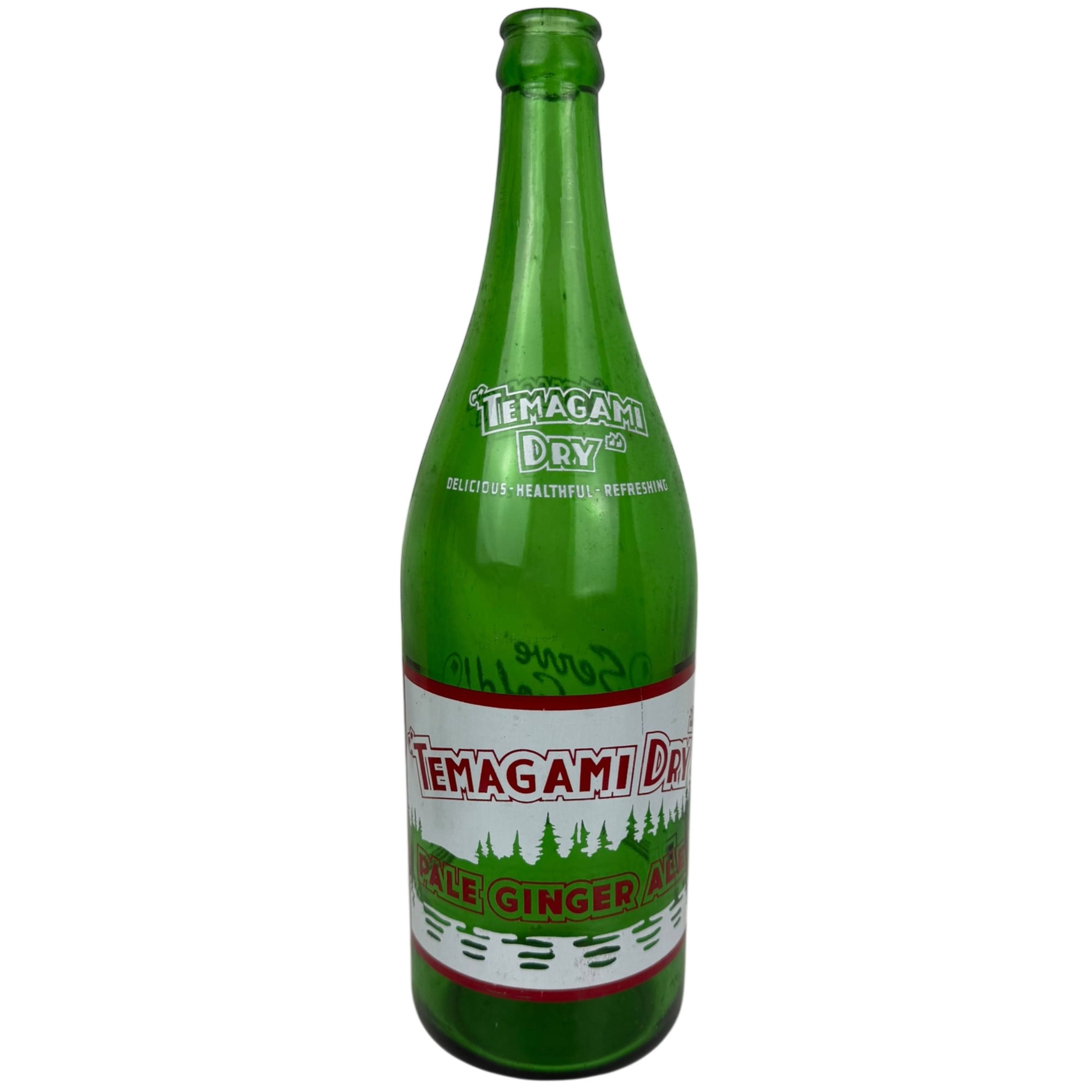Vintage Temagami Dry Pale Ginger Ale Bottle 30 Oz North Bay