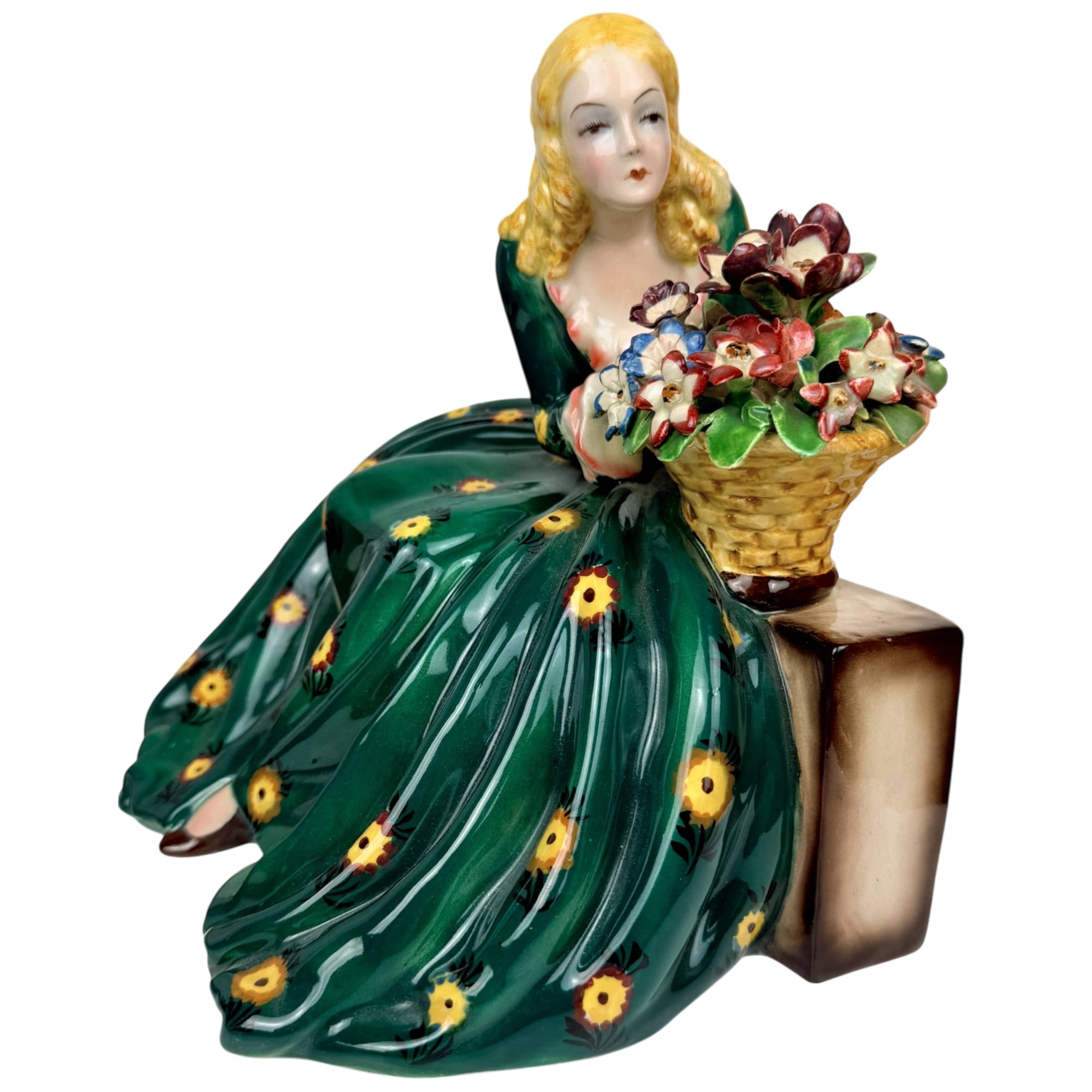 Large 1940s Italian Figurine Art Deco Lady Attrib Teodoro Sebelin