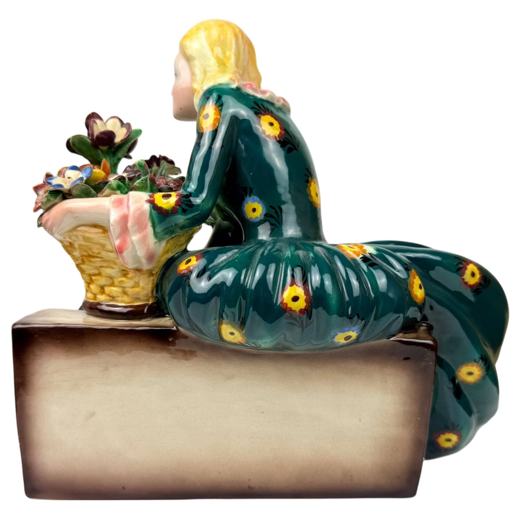 Large 1940s Italian Figurine Art Deco Lady Attrib Teodoro Sebelin