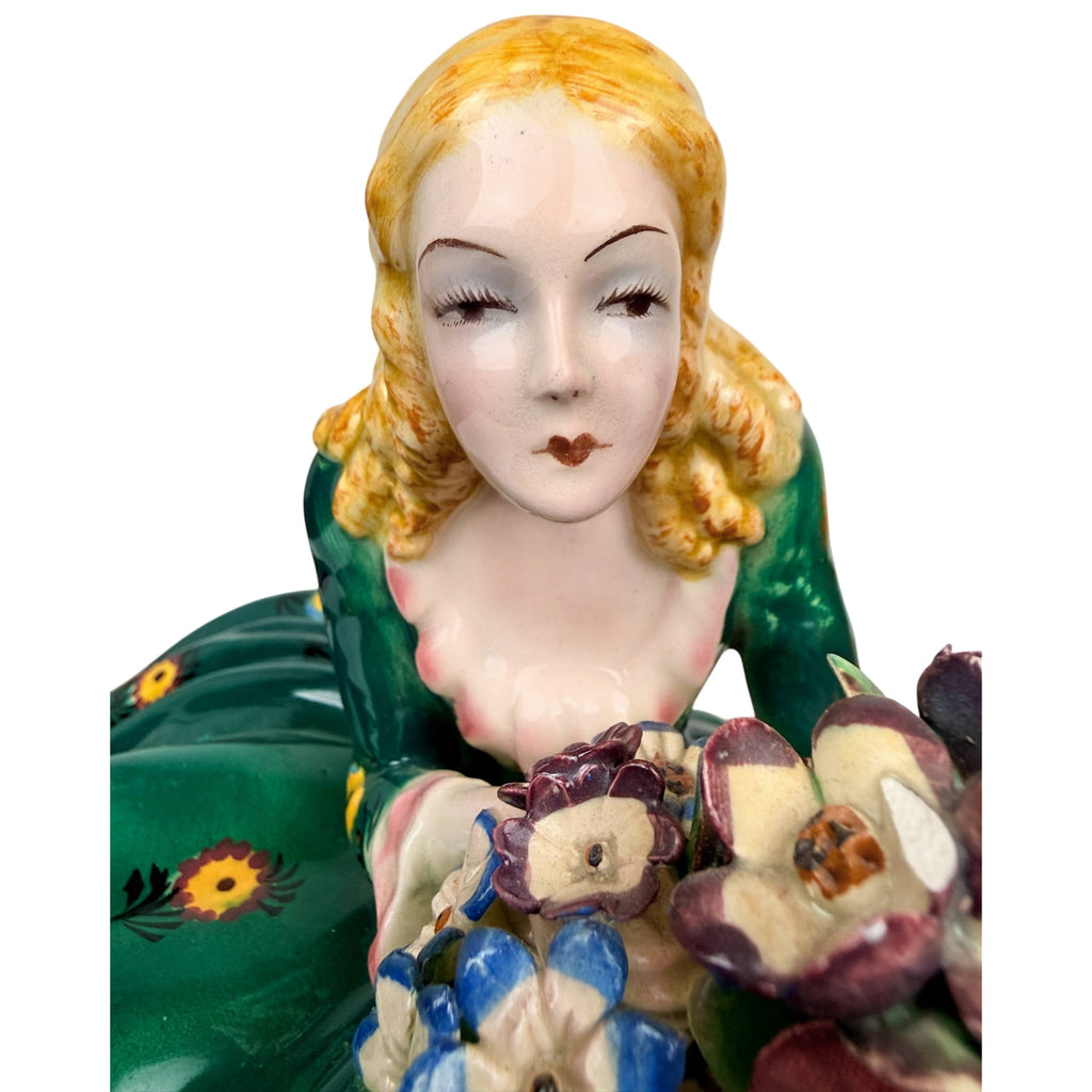 Large 1940s Italian Figurine Art Deco Lady Attrib Teodoro Sebelin