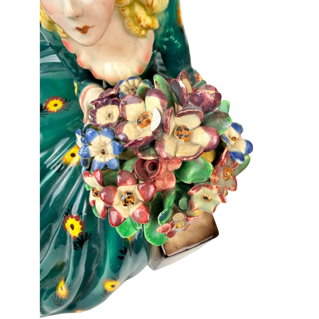 Large 1940s Italian Figurine Art Deco Lady Attrib Teodoro Sebelin