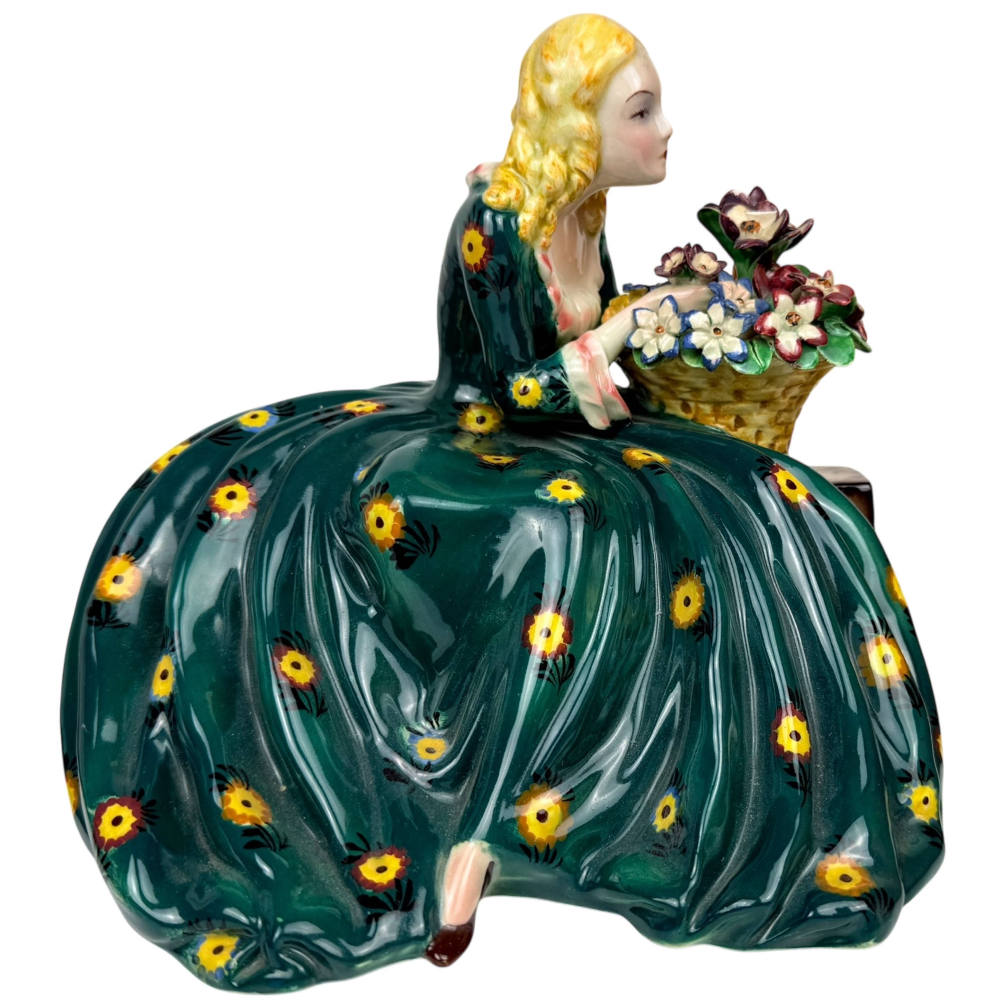 Large 1940s Italian Figurine Art Deco Lady Attrib Teodoro Sebelin