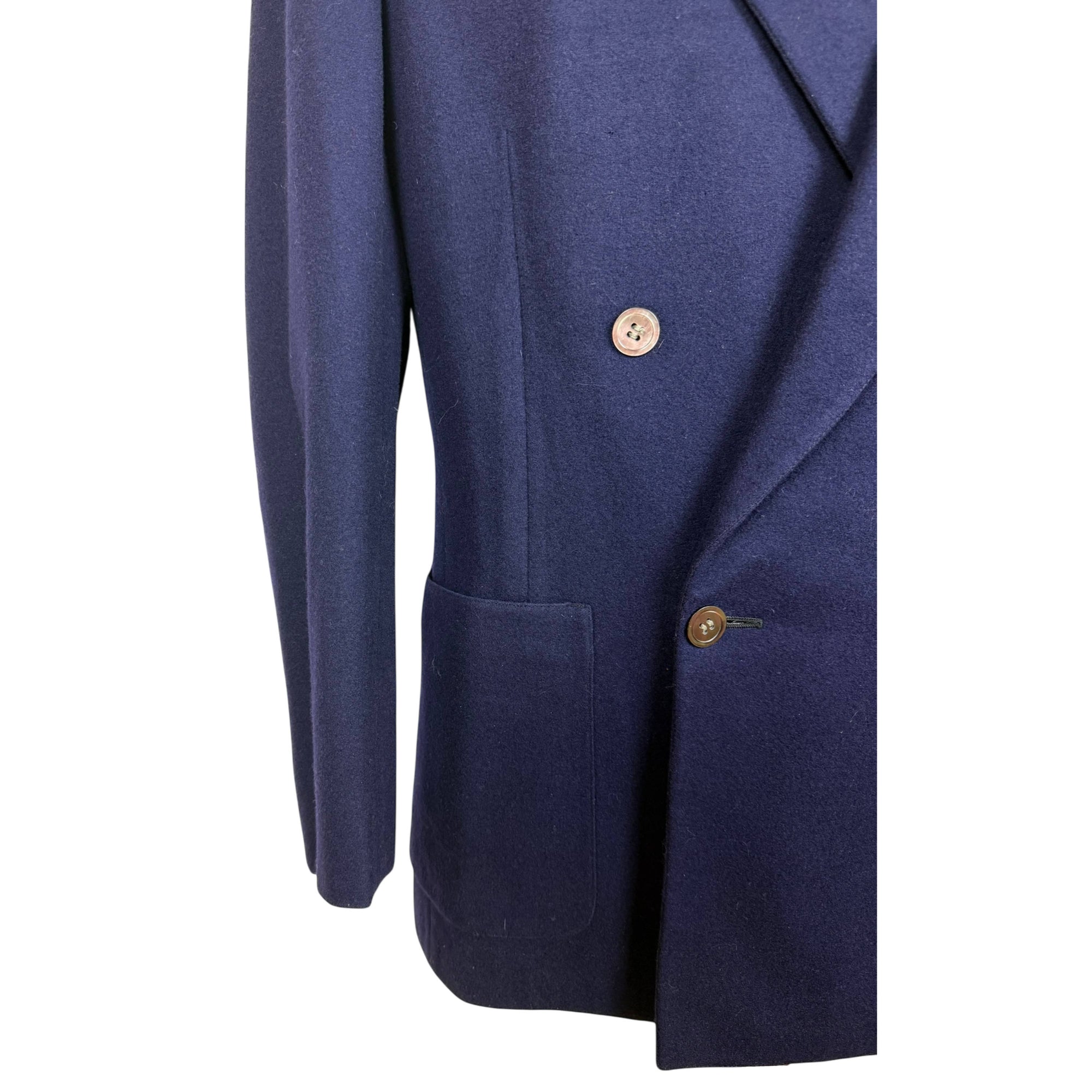 1940s 50s Vintage Wool Blue Blazer Double-Breasted Size M