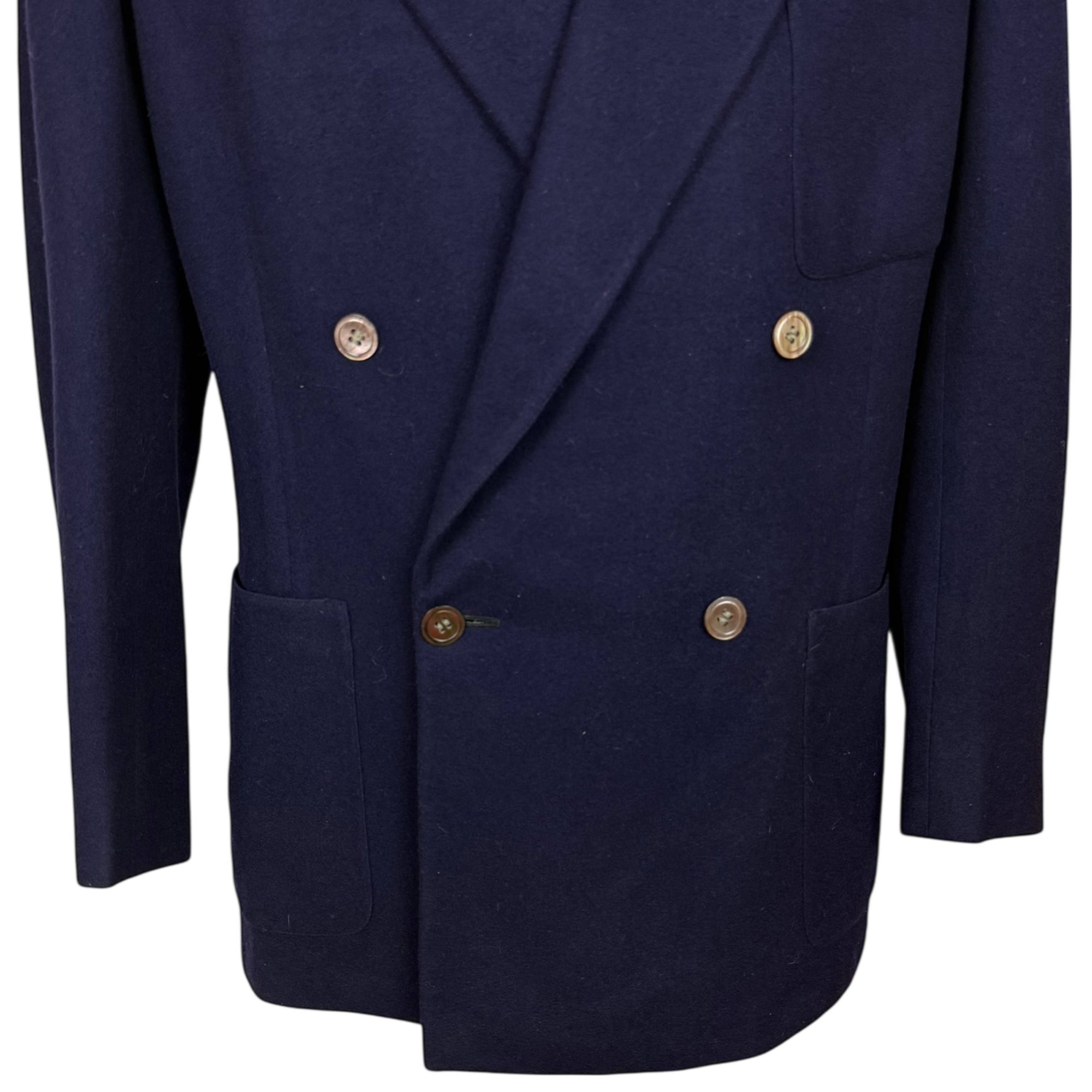 1940s 50s Vintage Wool Blue Blazer Double-Breasted Size M