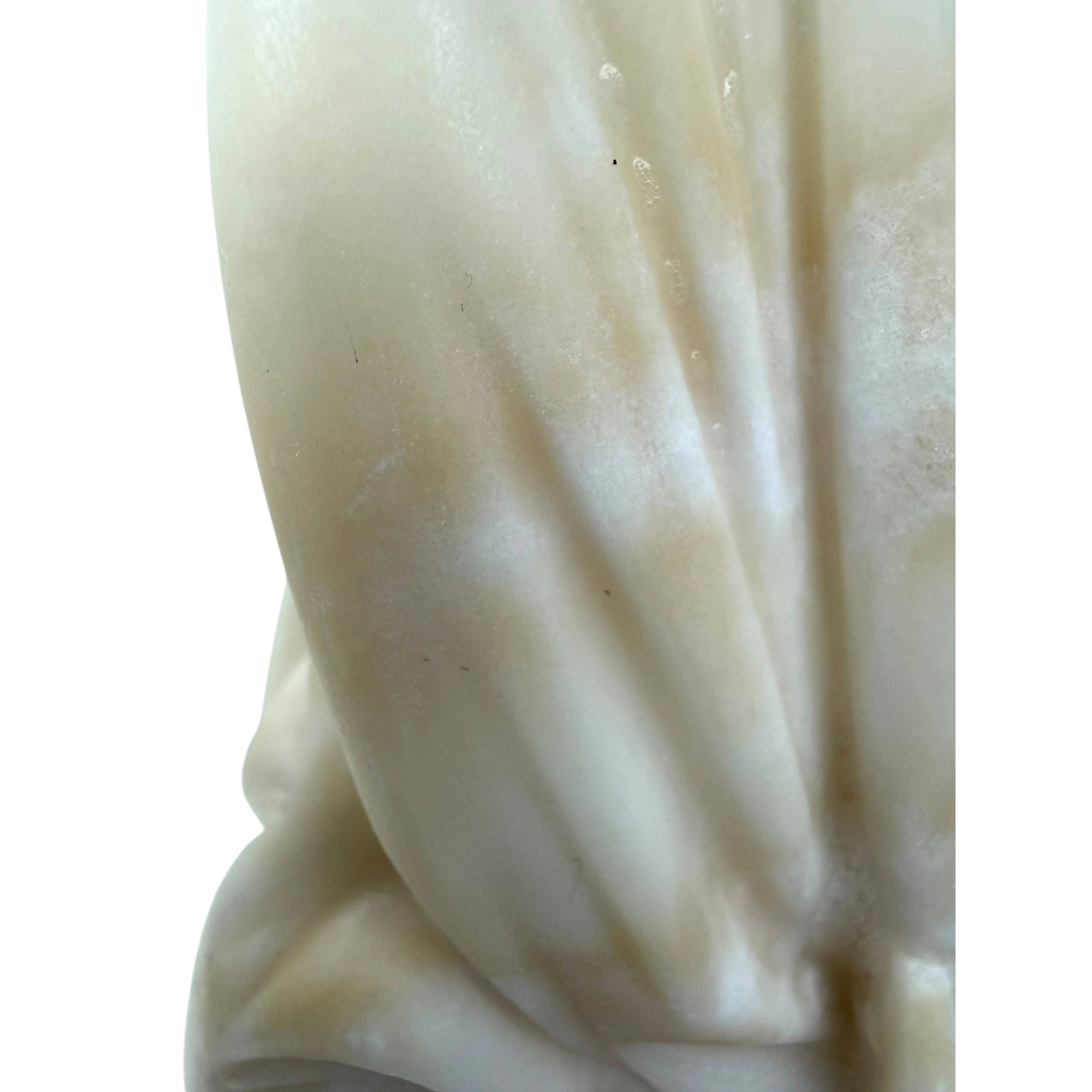 close up of yellowed alabaster