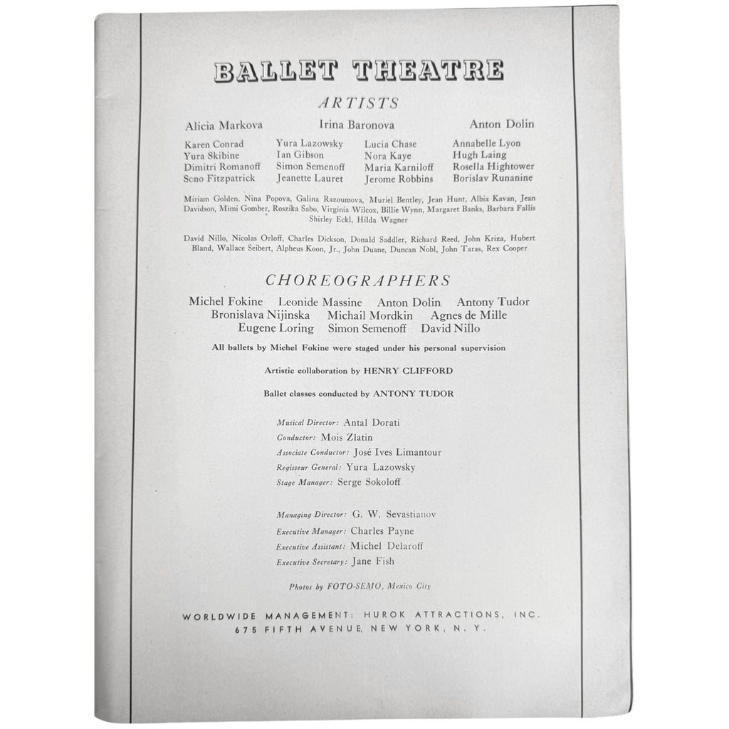 ballet theatre 1942 personnel