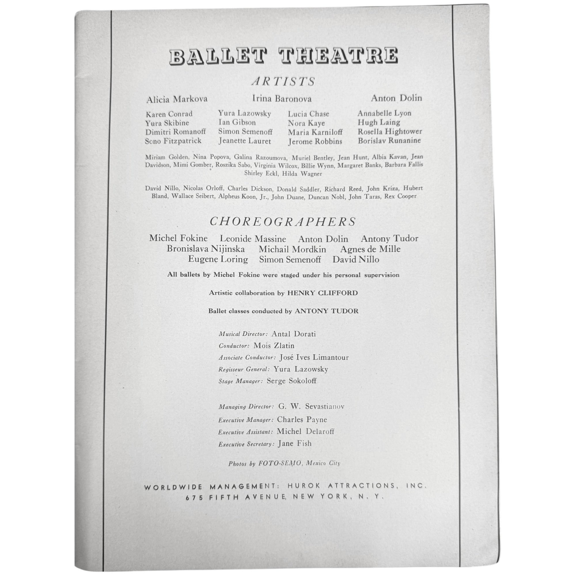 ballet theatre 1942 personnel