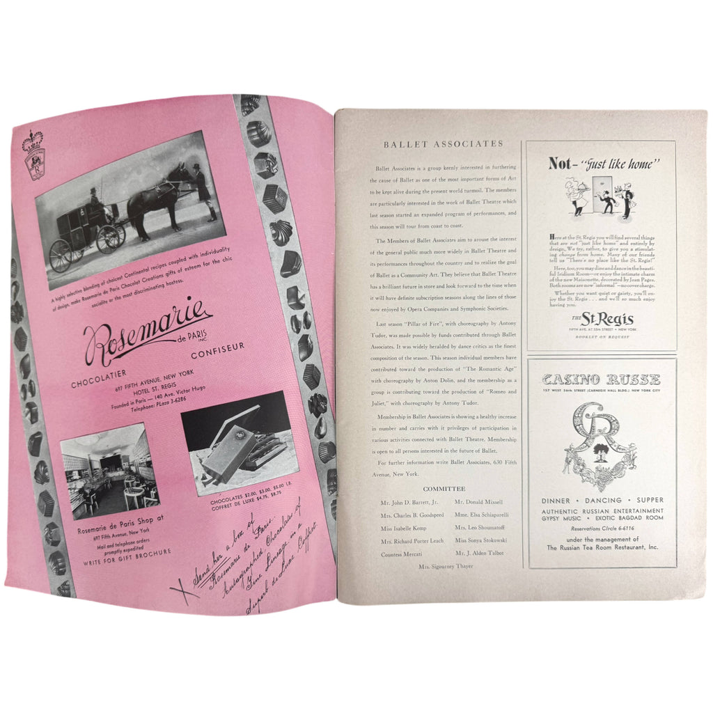 pages from ballet theatre 1942 program