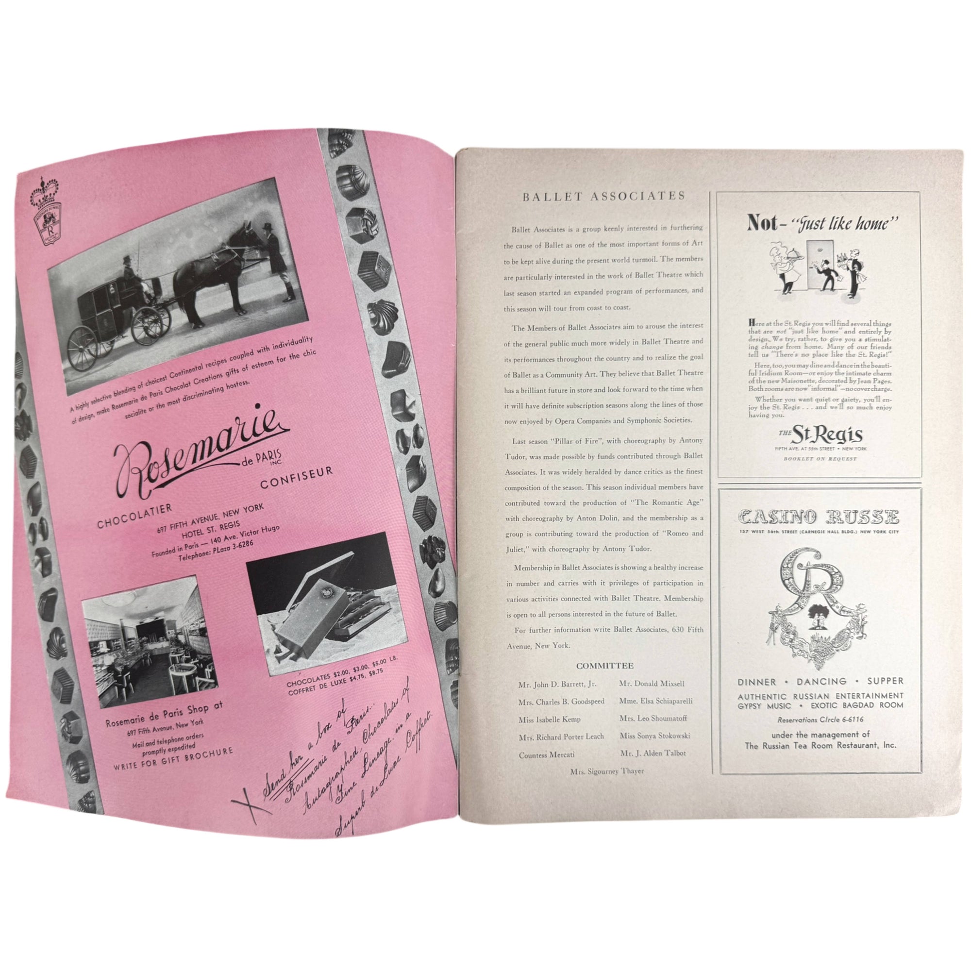 pages from ballet theatre 1942 program