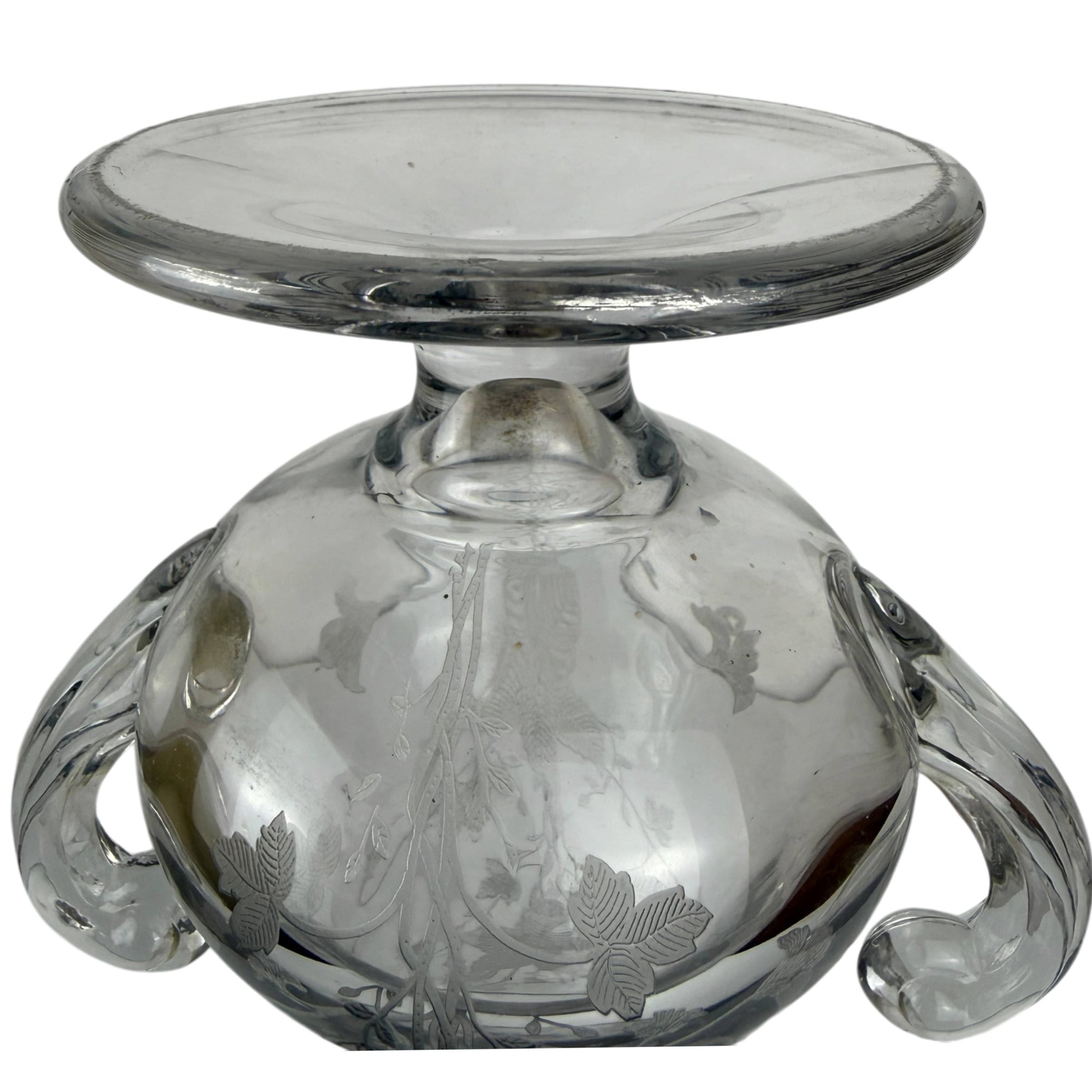 foot of etched glass vase