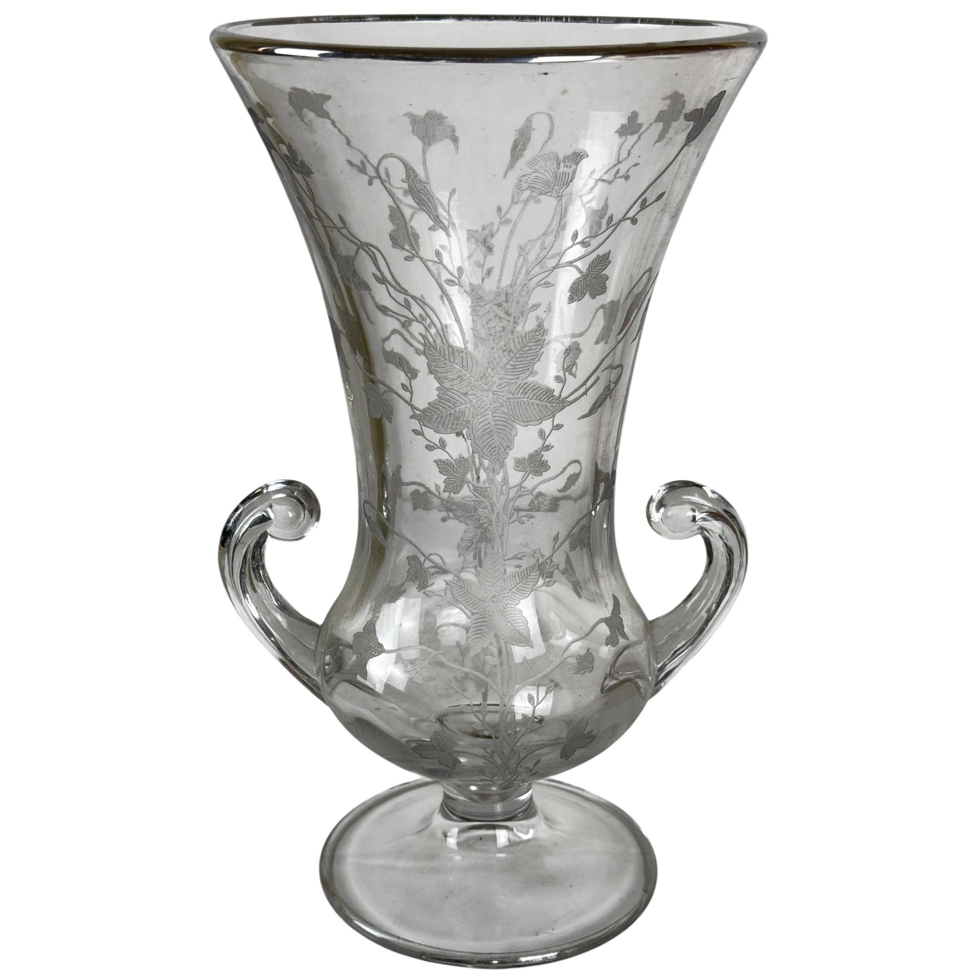 other side view of Tiffin No. 319  Etched Glass Vase