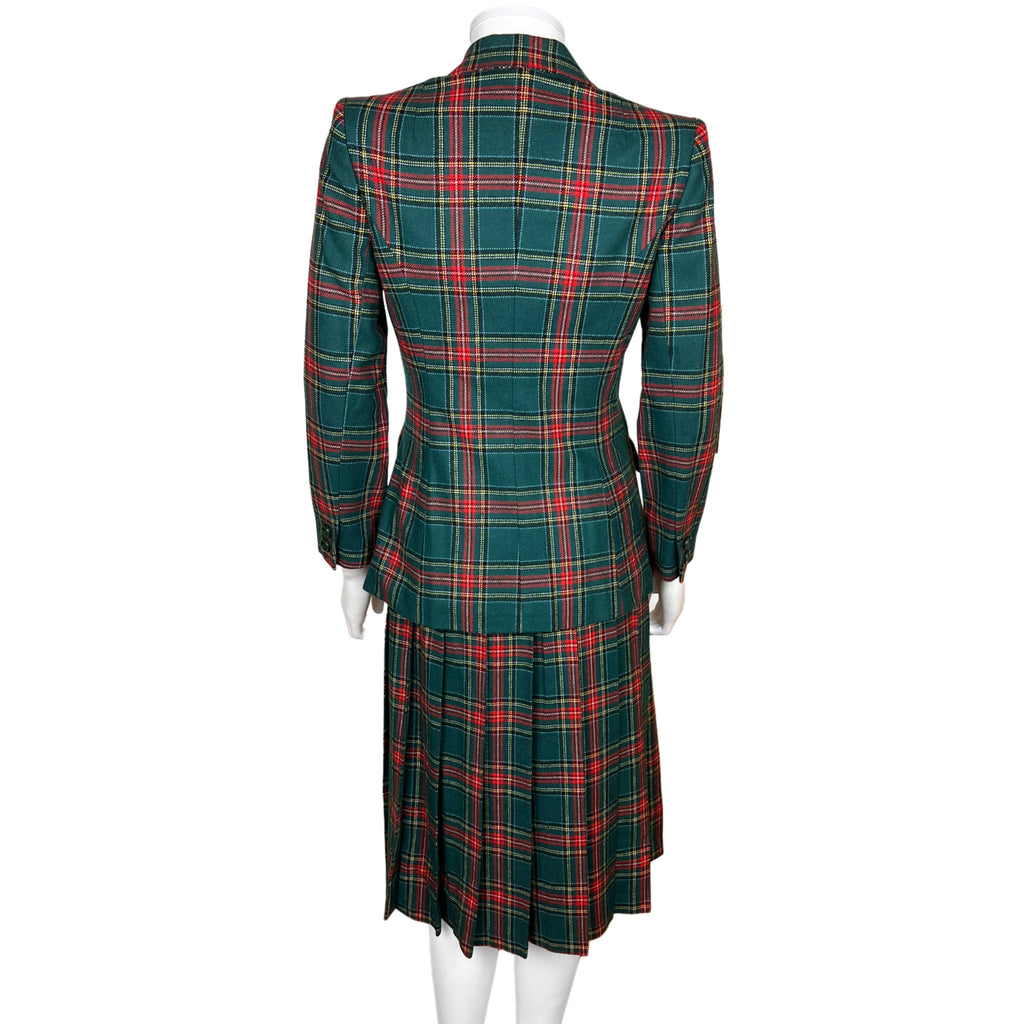 1970s Vintage Tartan Wool Suit Princess Mary Stewart Ptn Sml