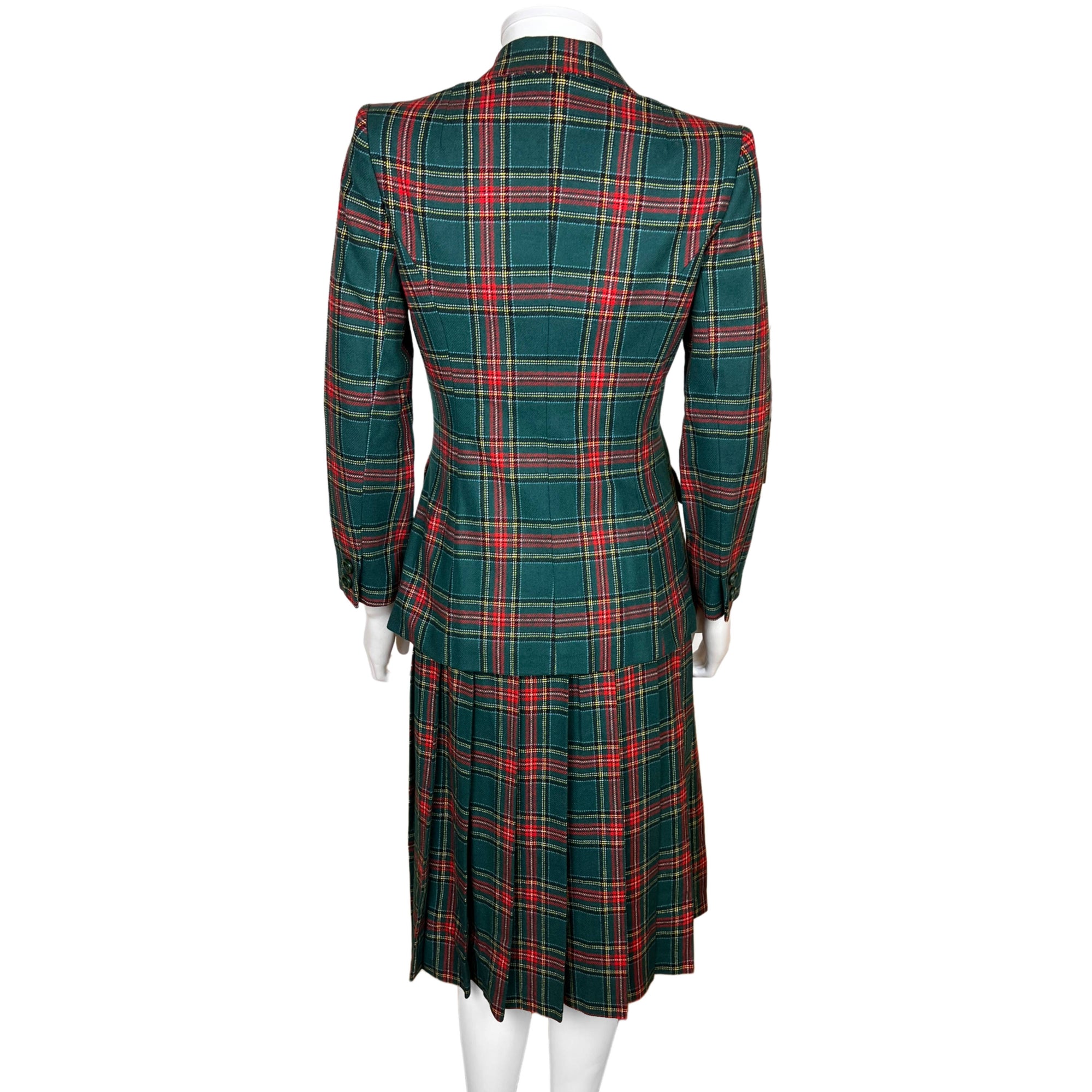 1970s Vintage Tartan Wool Suit Princess Mary Stewart Ptn Sml