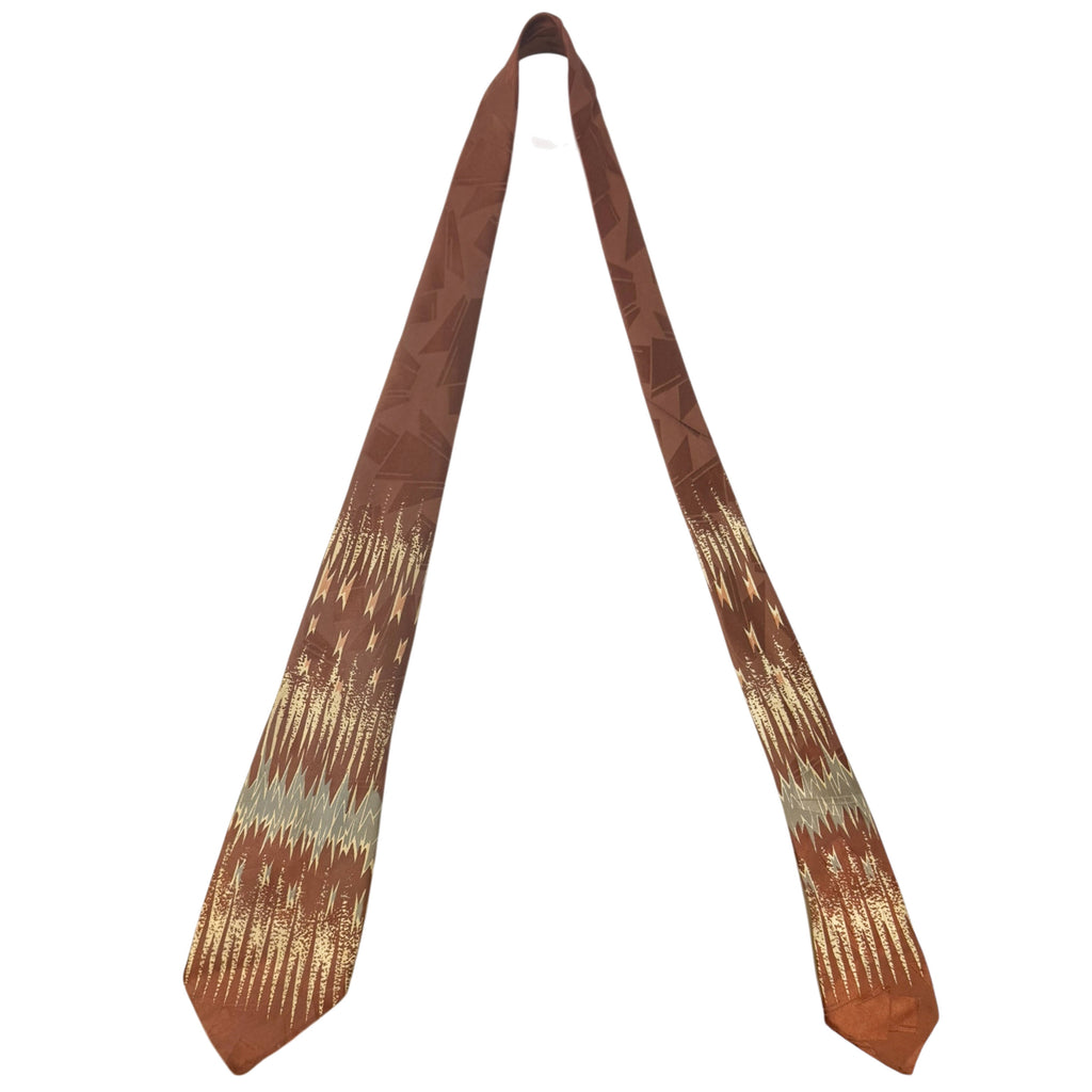 1940s wide blade necktie with abstract pattern