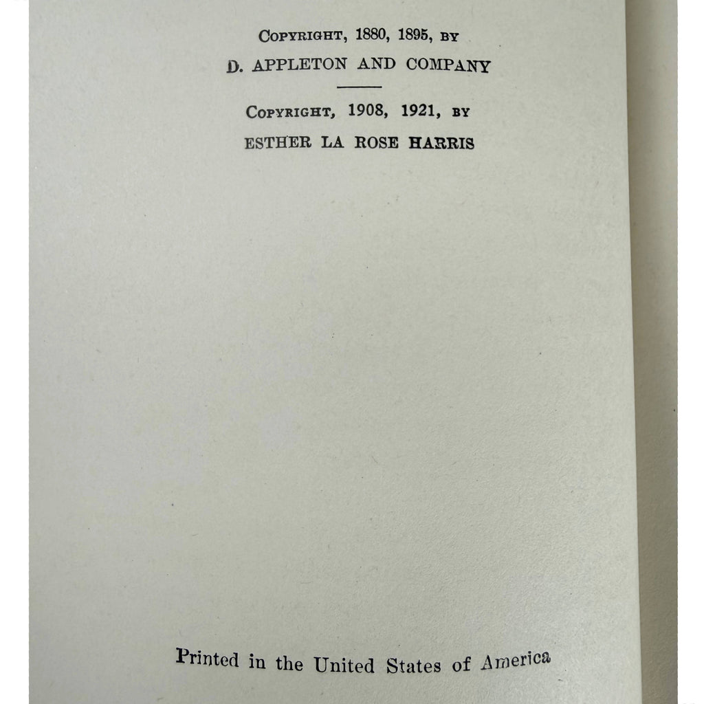 Copyright page of Uncle Remus showing publication and copyright dates
