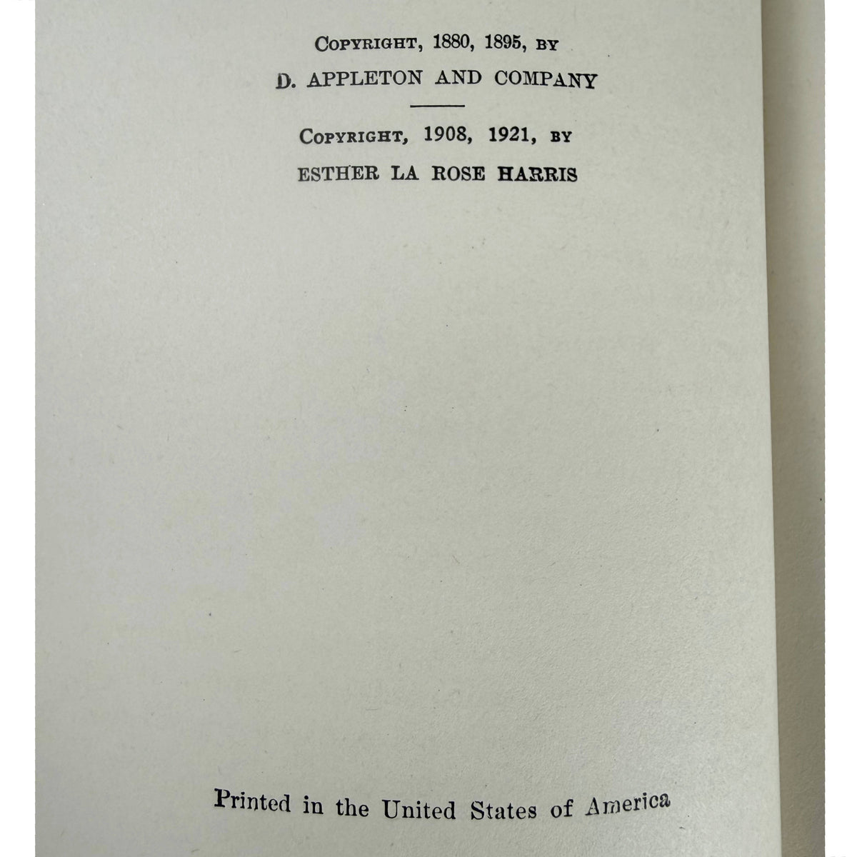 Copyright page of Uncle Remus showing publication and copyright dates