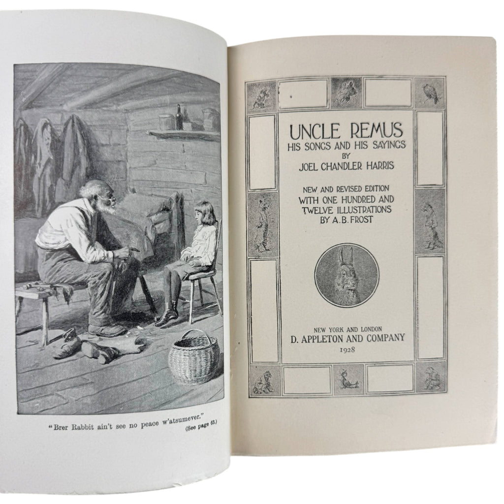 1928 Uncle Remus illustrated title page with A B Frost frontispiece
