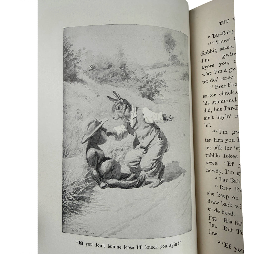 Full-page A B Frost illustration of Brer Rabbit and Tar Baby