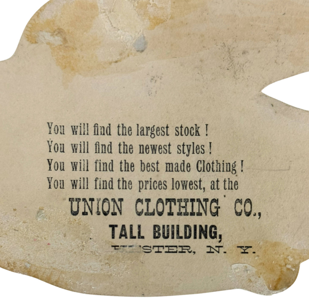 Union Clothing Co. Tall Building Rochester New York advertising on reverse