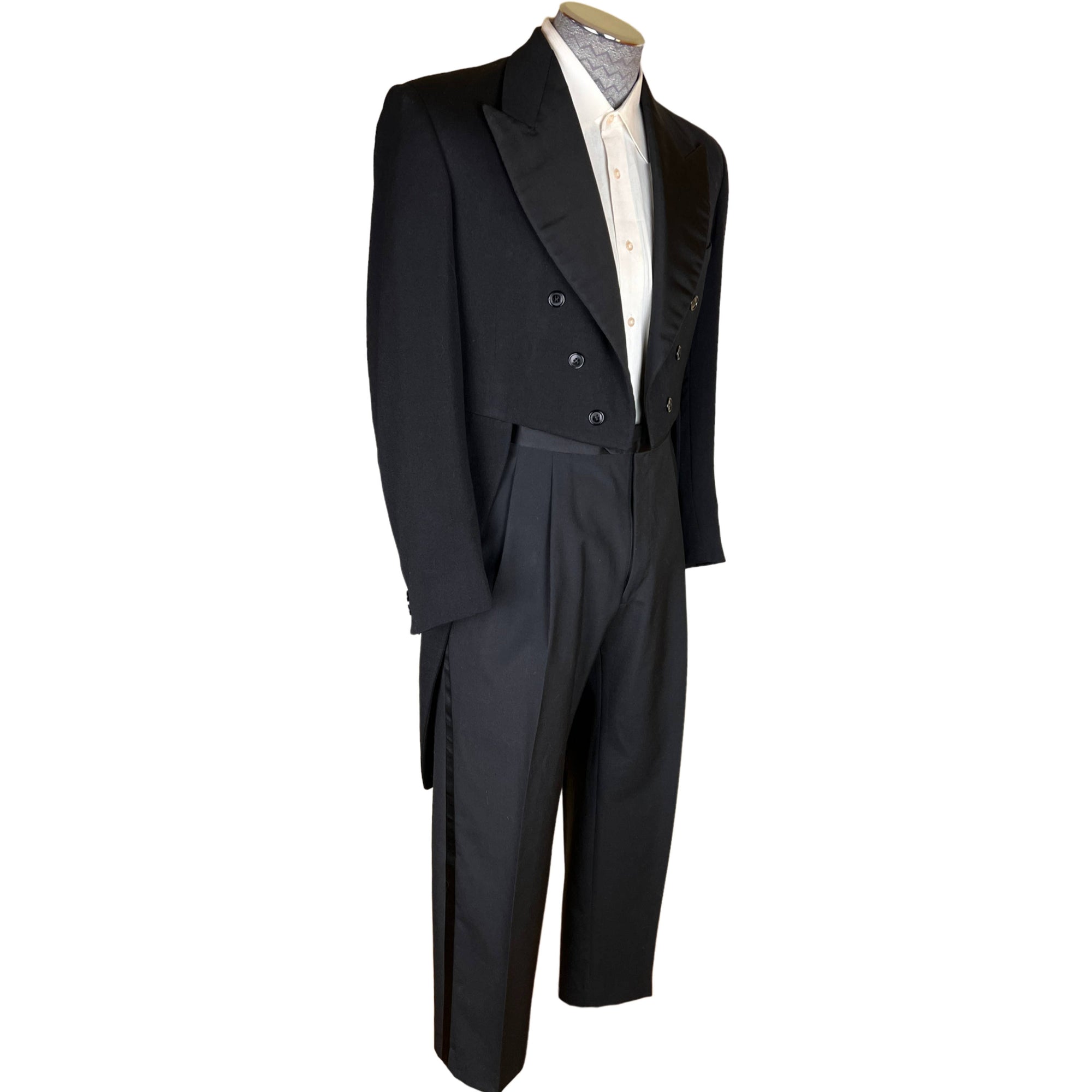 1940s Vintage Tuxedo Tails Formal Tailcoat Size M
