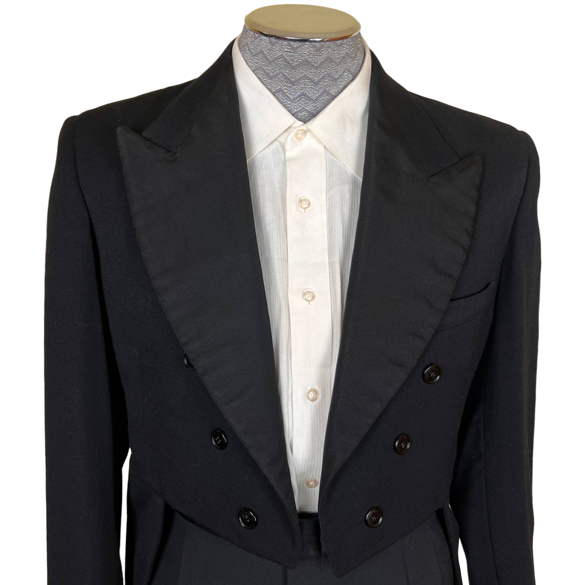 1940s Vintage Tuxedo Tails Formal Tailcoat Size M