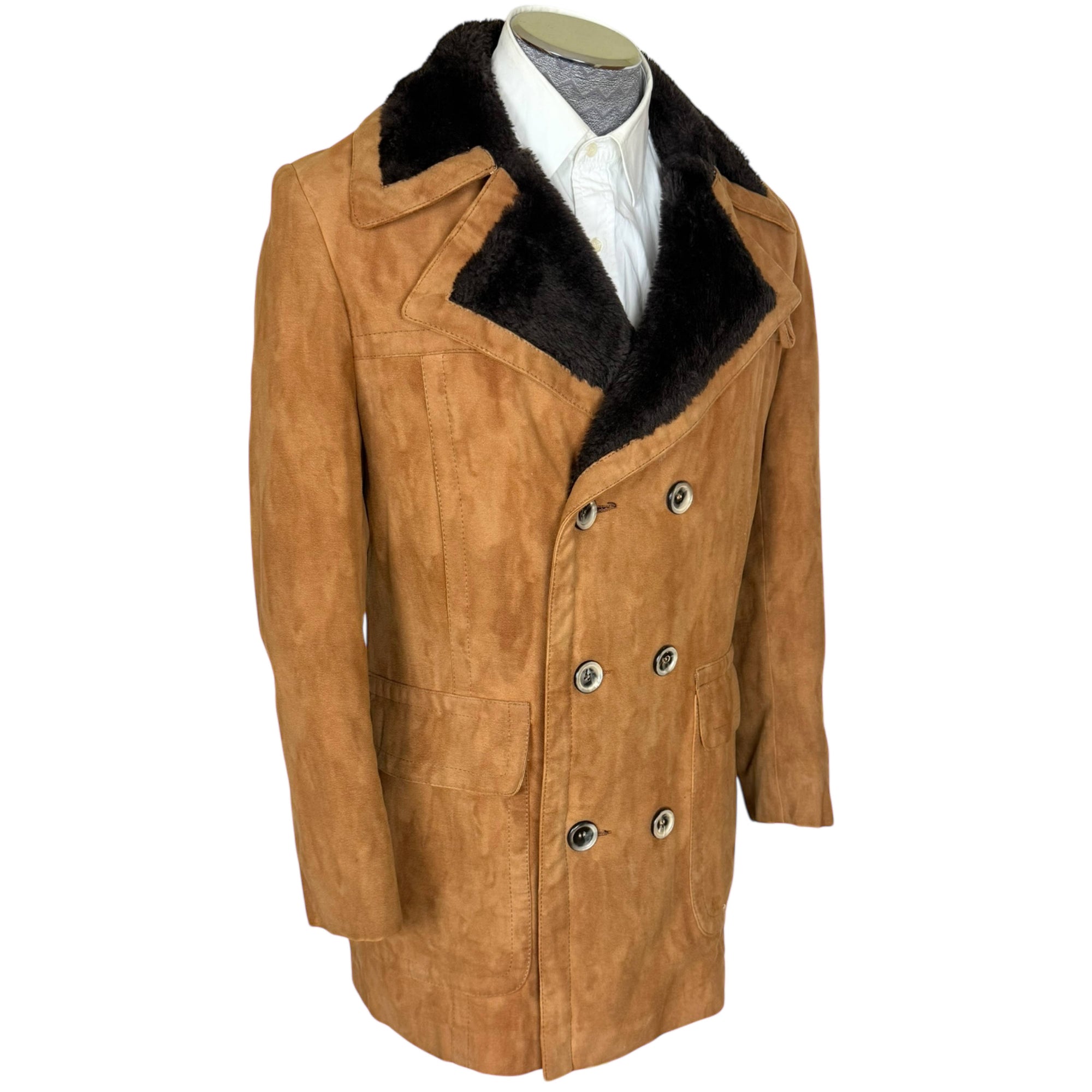 Vintage 1970s Faux Shearling Coat by Utex Men’s Size M