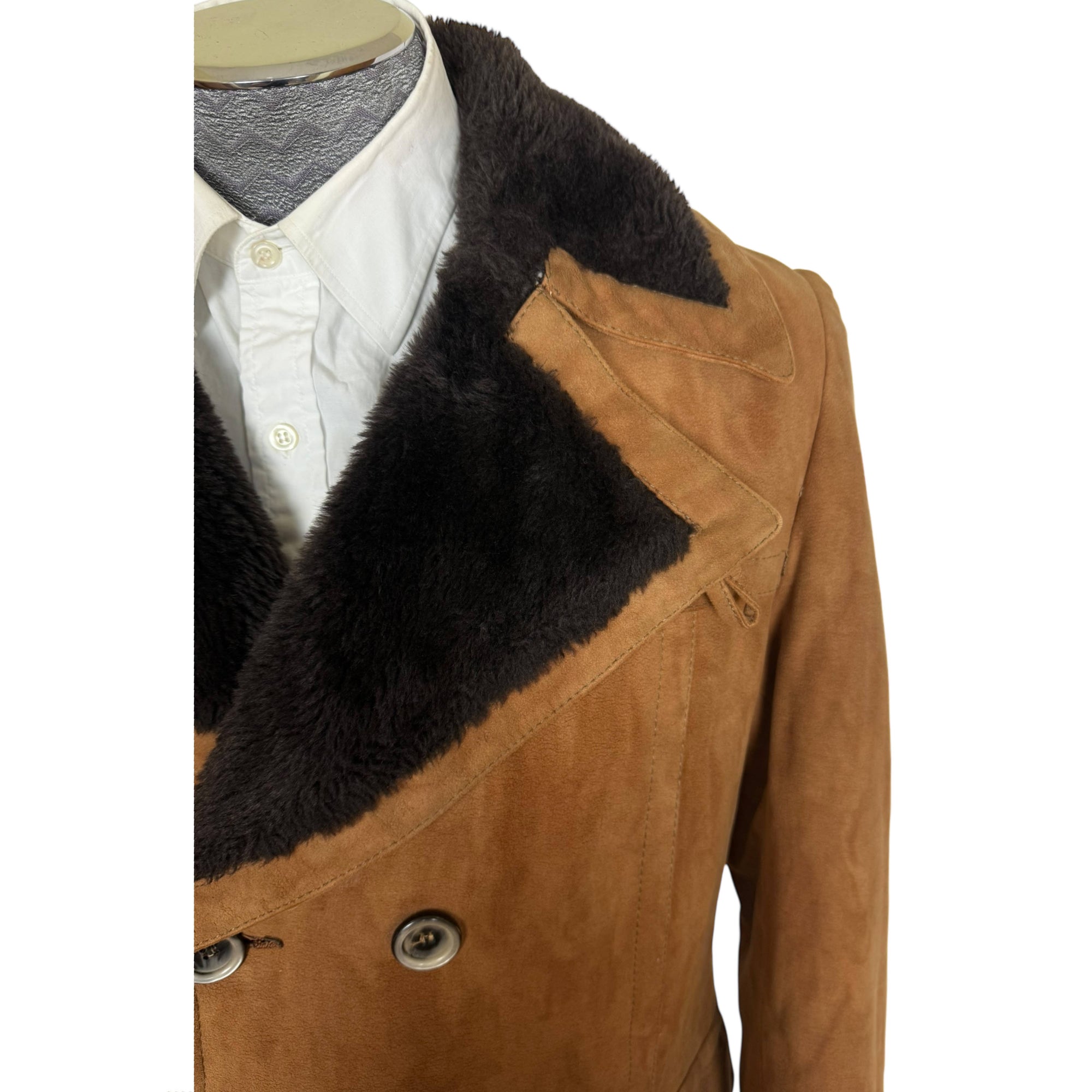 Vintage 1970s Faux Shearling Coat by Utex Men’s Size M