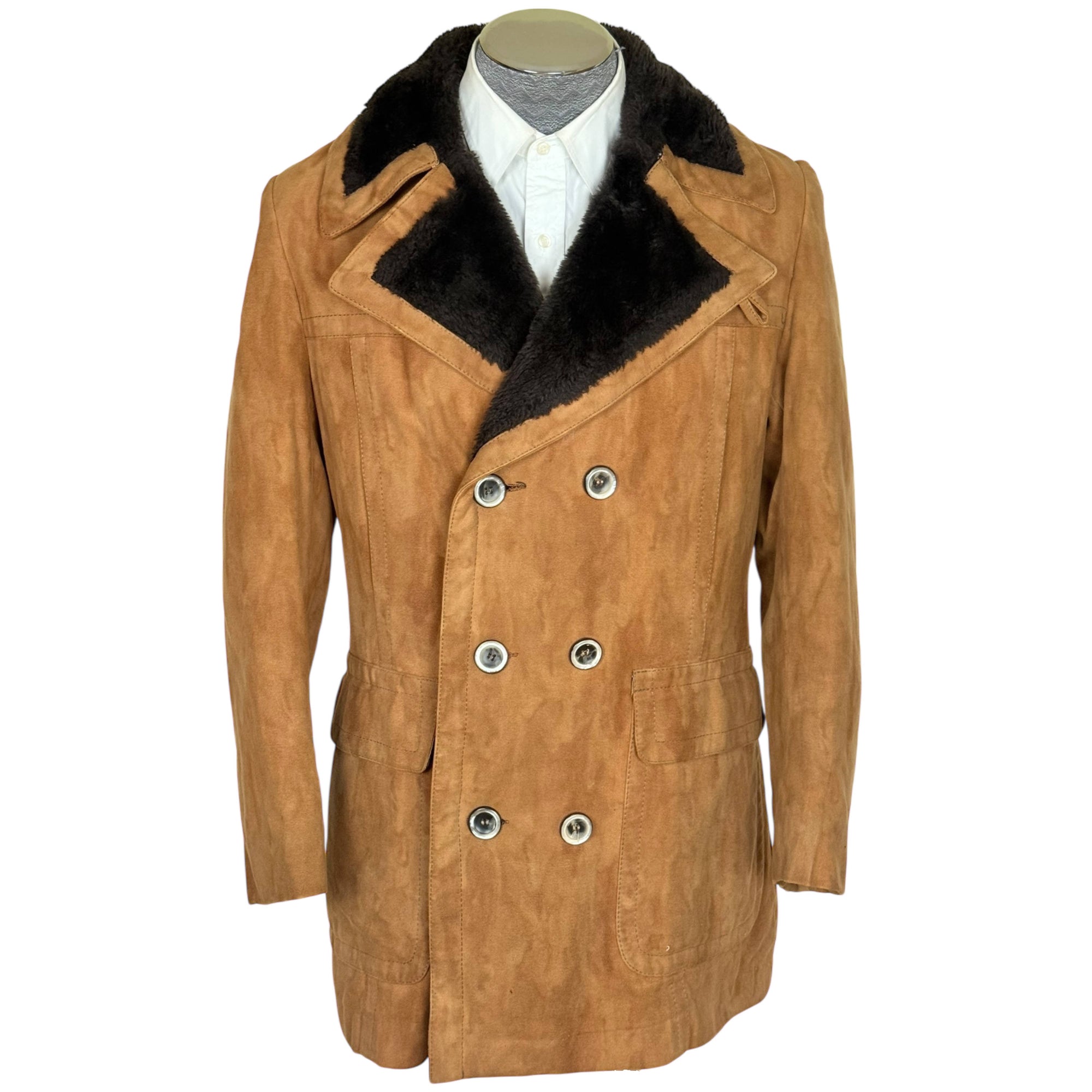 Vintage 1970s Faux Shearling Coat by Utex Men’s Size M