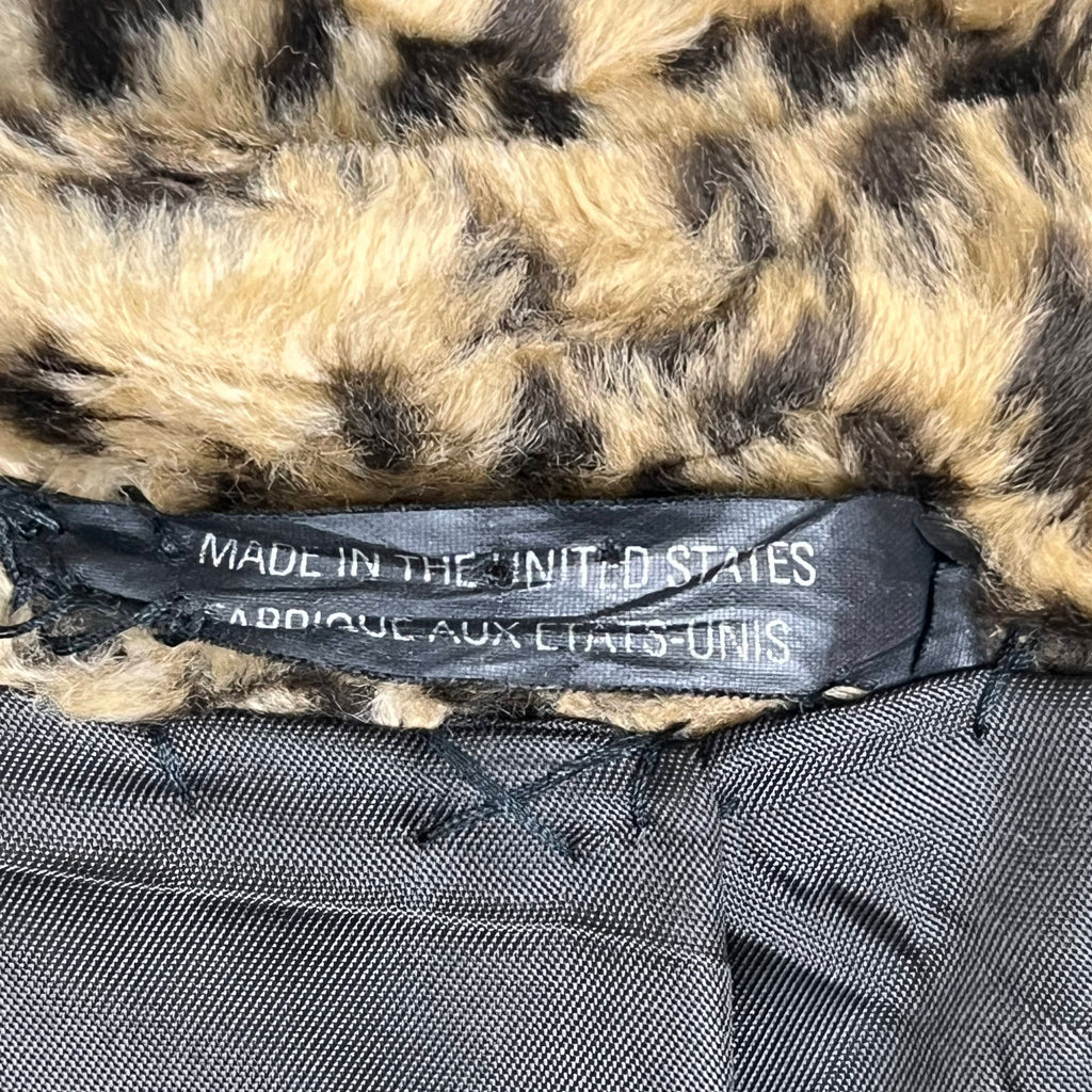 1980s Vintage Leopard Faux Fur Coat by Utex Ladies Size S