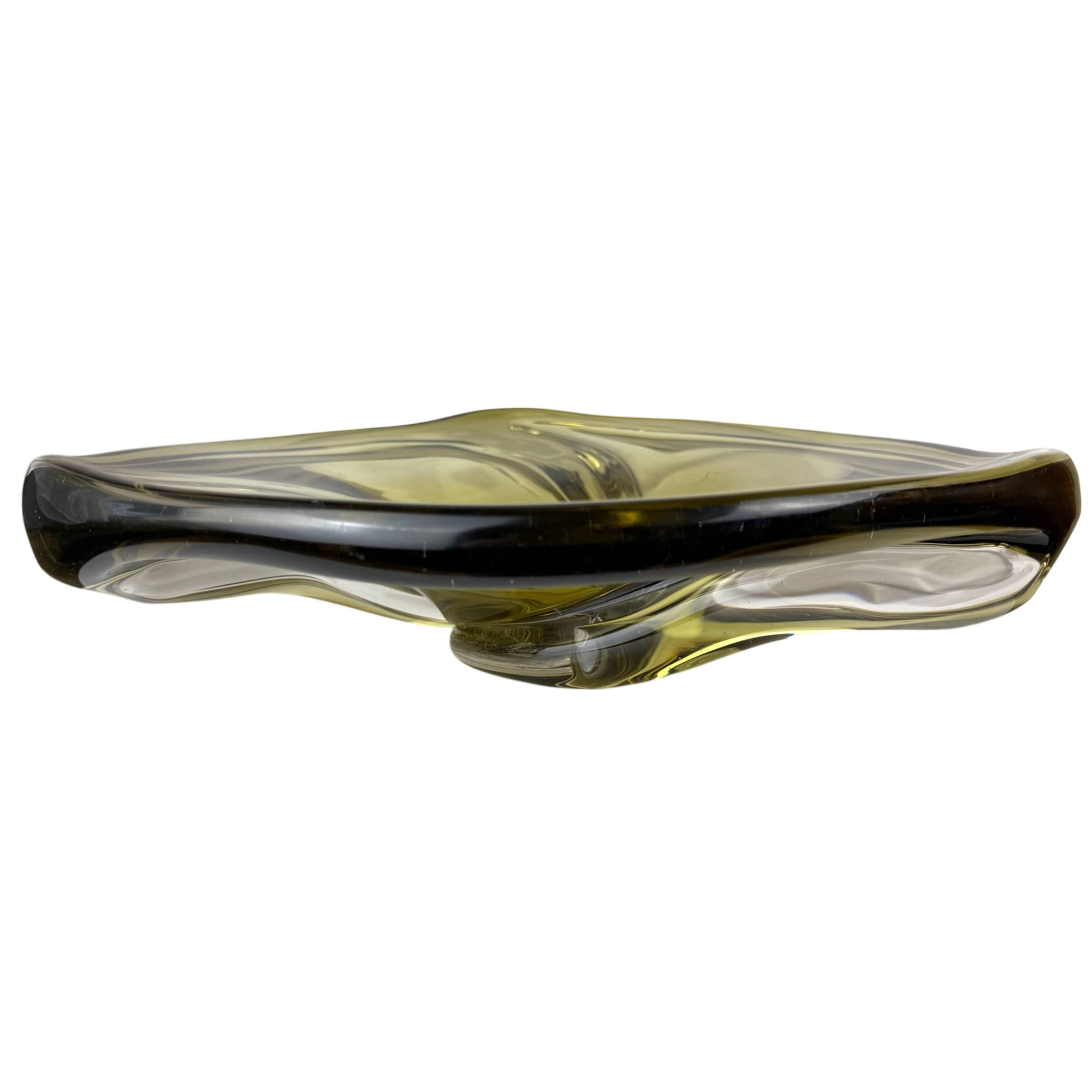 Val St Lambert Patelle Glass Centerpiece XL Bowl René Delvenne 15” 13 lbs