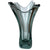1950s Vallerysthal Crystal Vase Smokey Blue Hand-Blown & Signed Art Verrerie