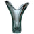 1950s Vallerysthal Crystal Vase Smokey Blue Hand-Blown & Signed Art Verrerie
