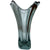 1950s Vallerysthal Crystal Vase Smokey Blue Hand-Blown & Signed Art Verrerie