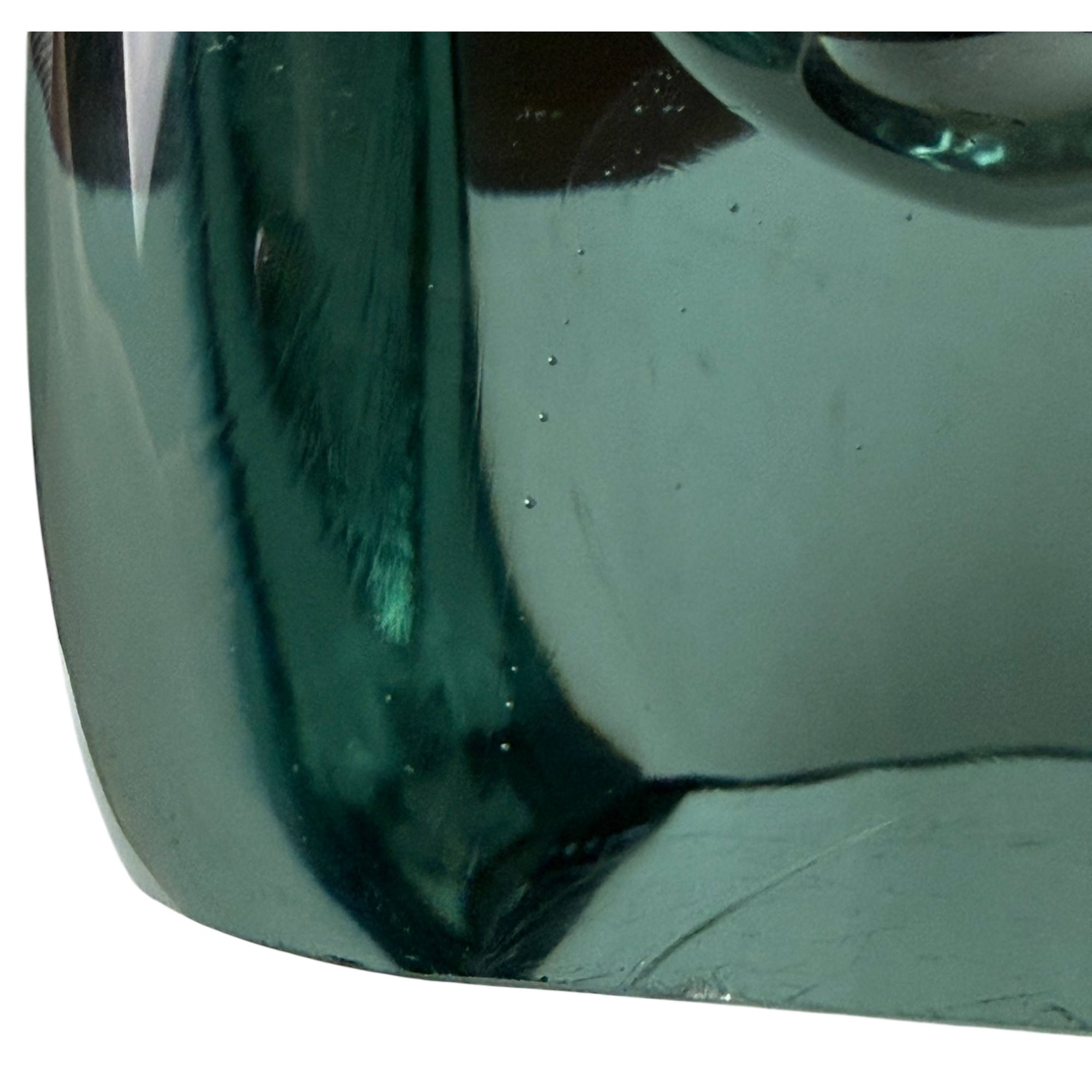 1950s Vallerysthal Crystal Vase Smokey Blue Hand-Blown & Signed Art Verrerie