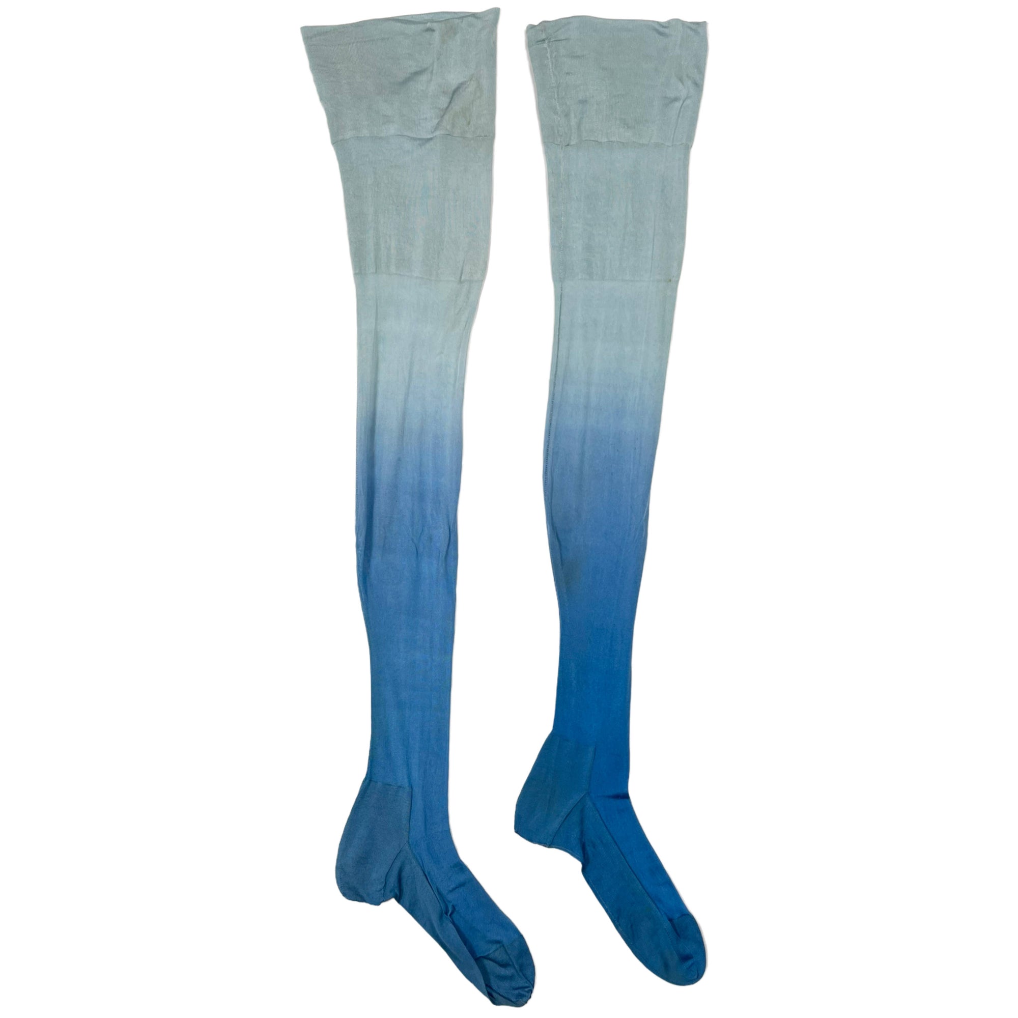 Vintage 1920s Silk Stockings Ombre Blue Van Raalte Size M