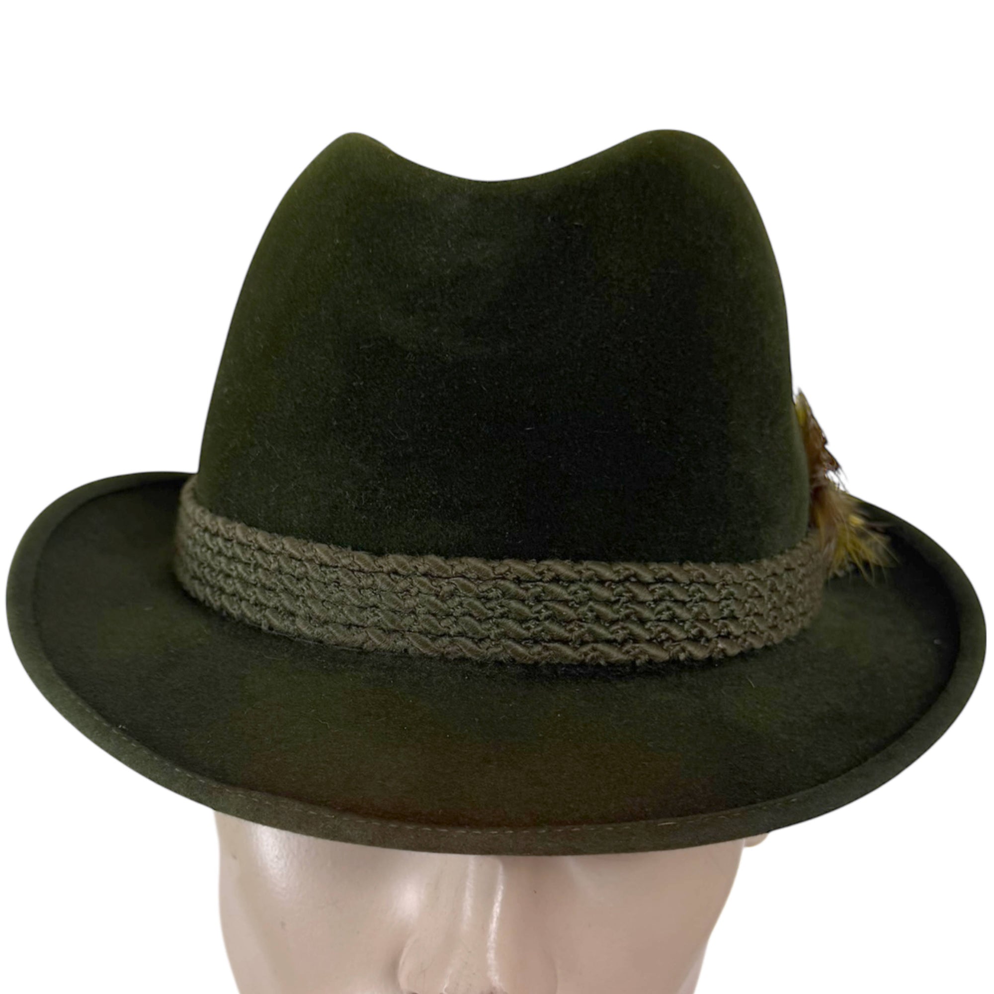 Green Biltmore fur felt fedora front view
