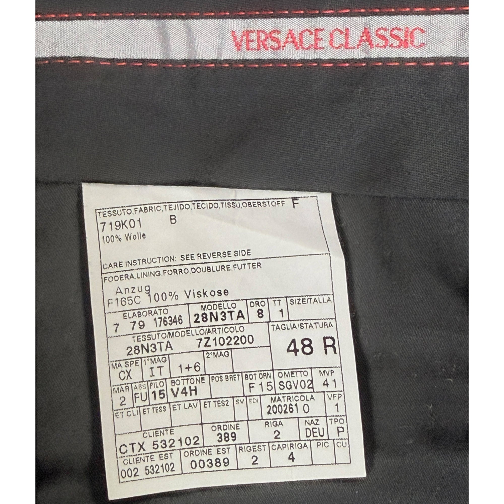 Early 1990s Versace Classic Label Suit Italy Men’s US 38