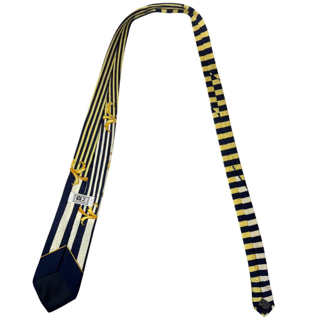 back view of v2 by versace silk tie
