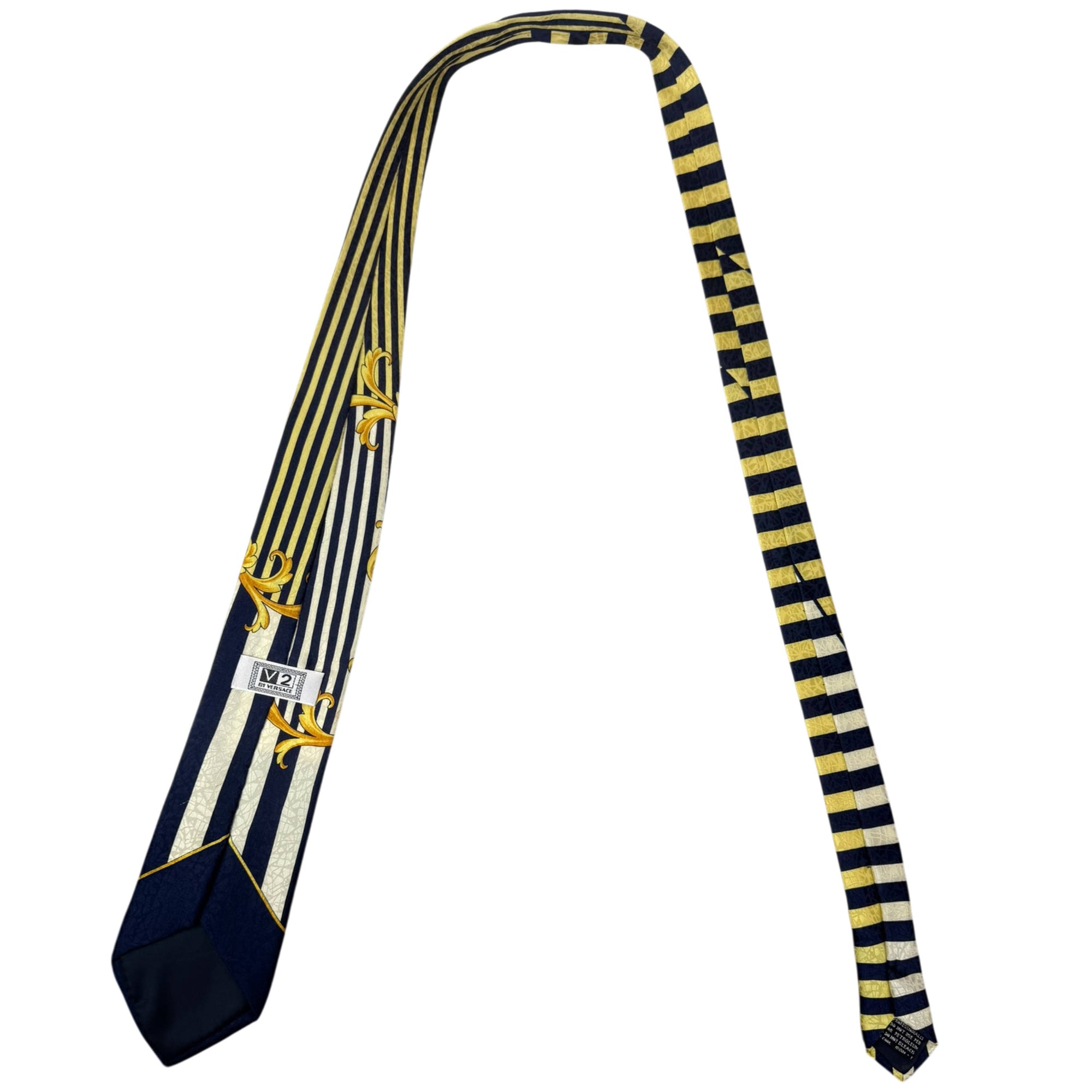 back view of v2 by versace silk tie