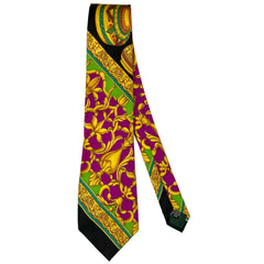 1990s Vintage V2 by Versace Necktie Mens Silk Tie