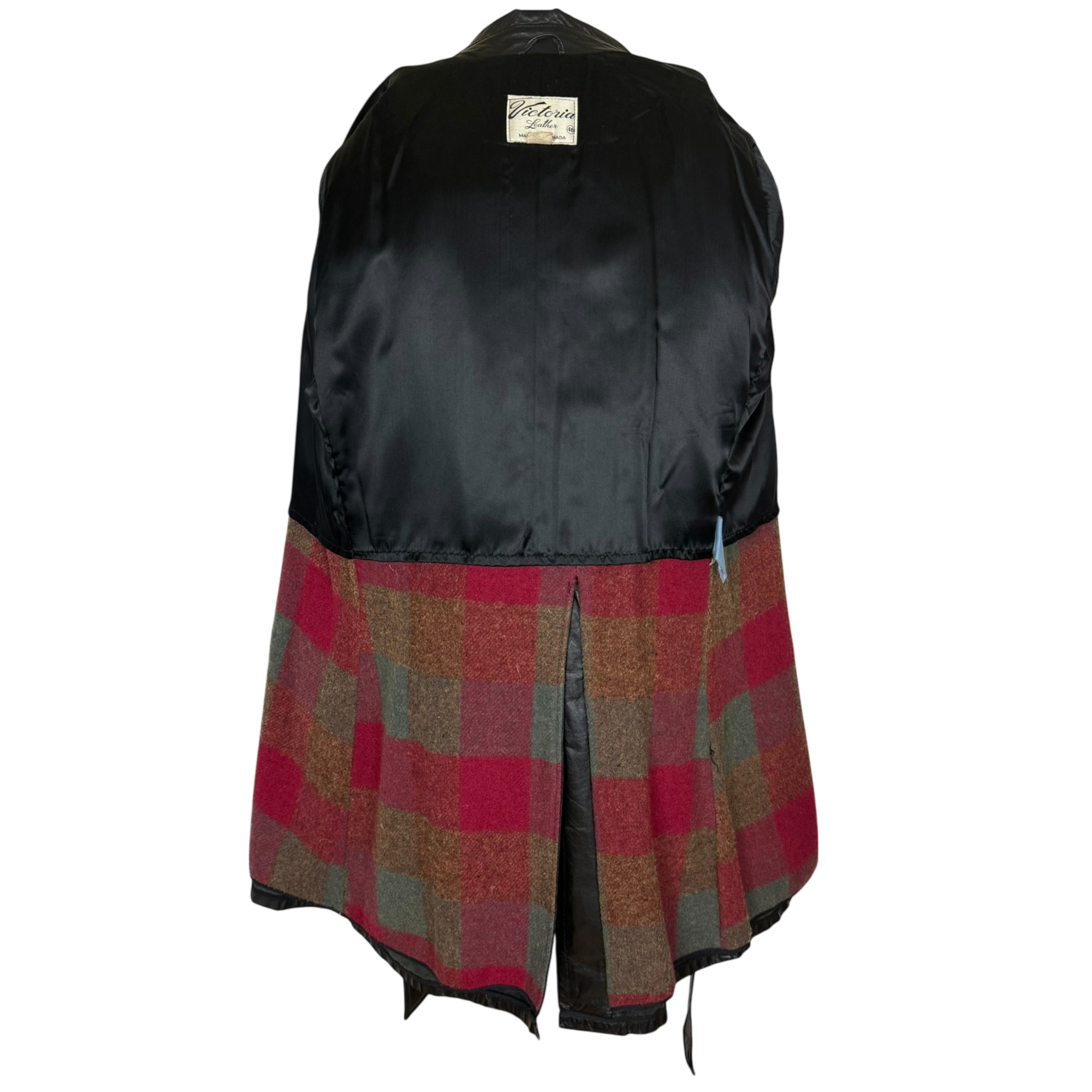 Vintage 1960s Black Leather Trench Coat Overcoat Mens Sz 46