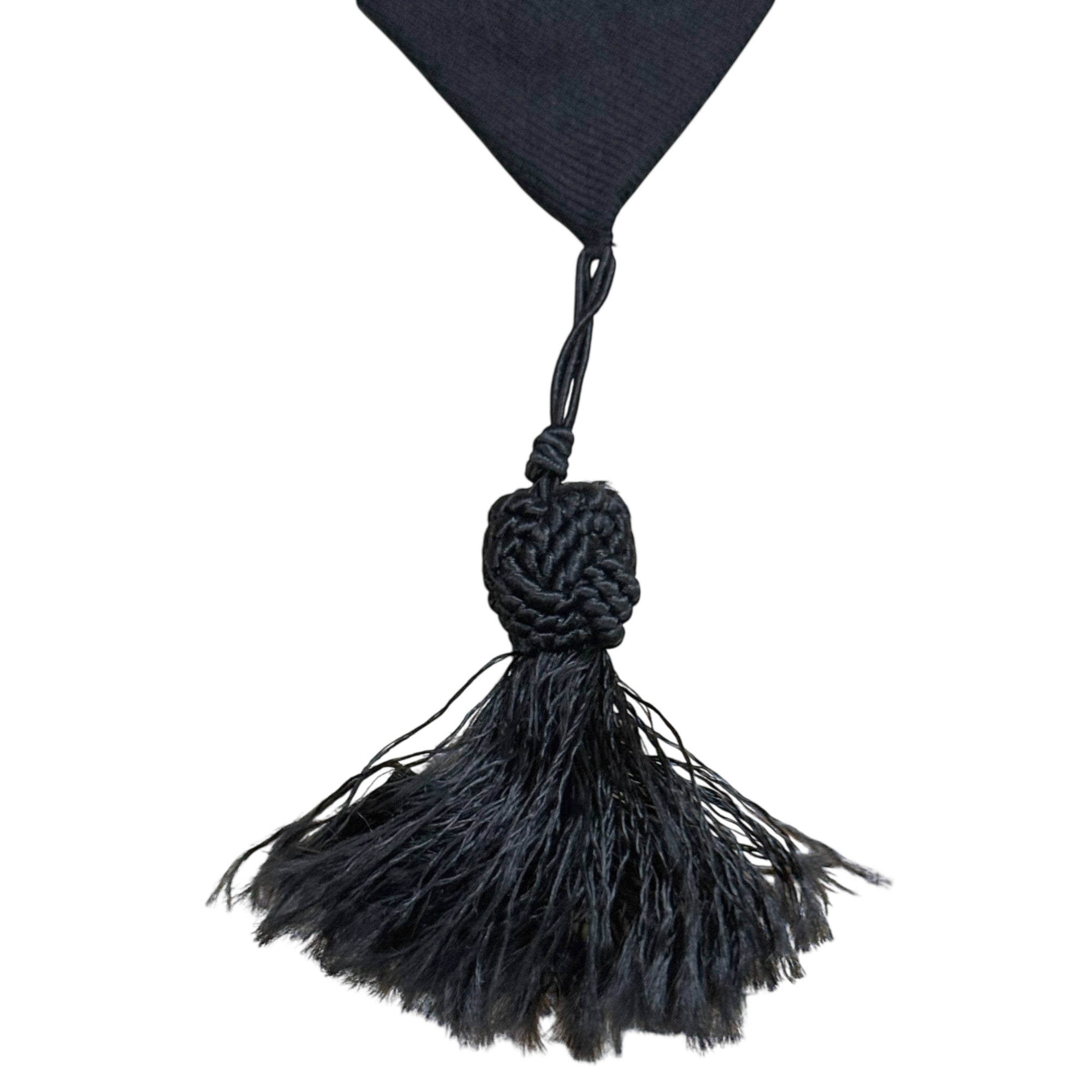 victorian black mourning belt with tasselled ends