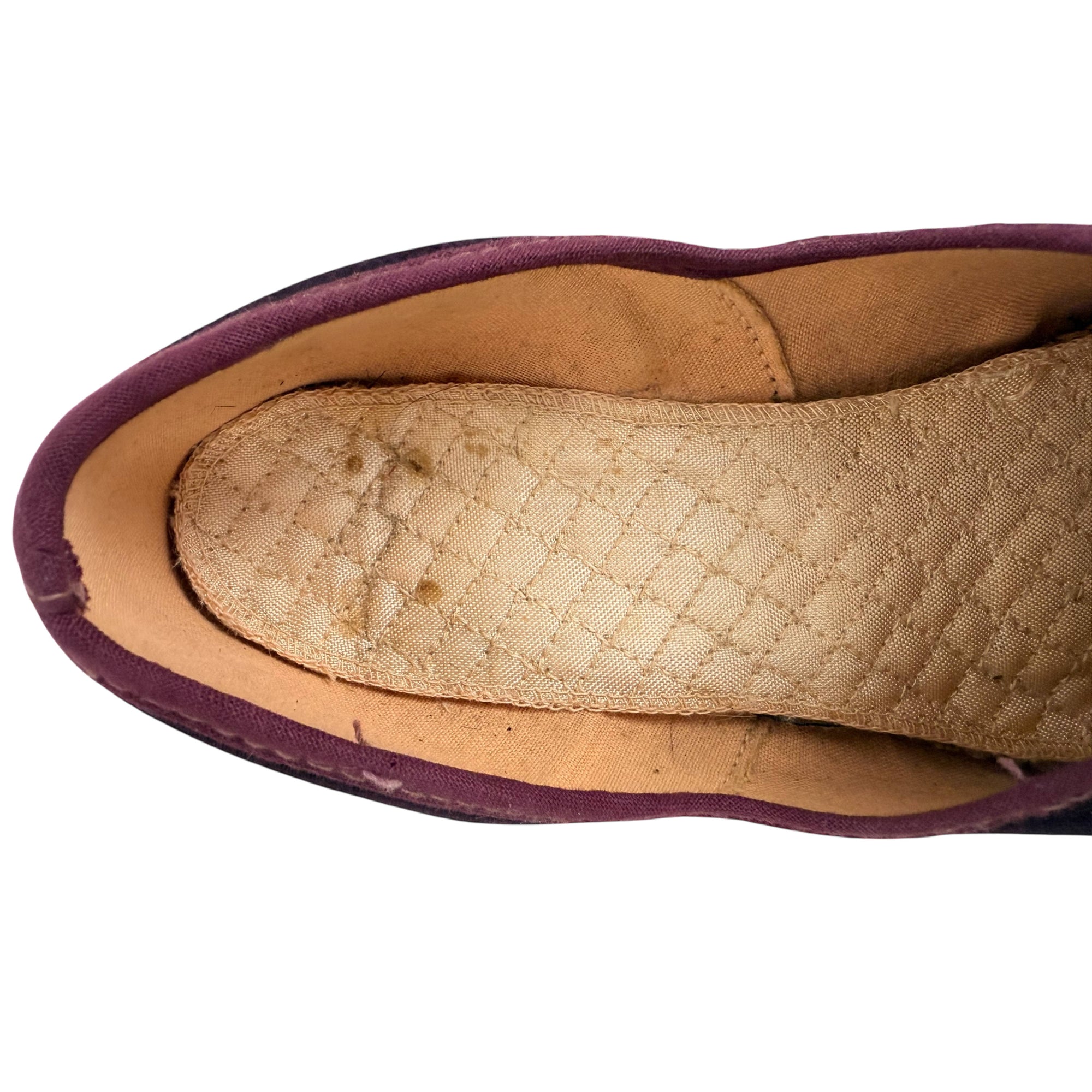 Vintage 1930s Slippers Ladies Purple Moiré Silk Size 6