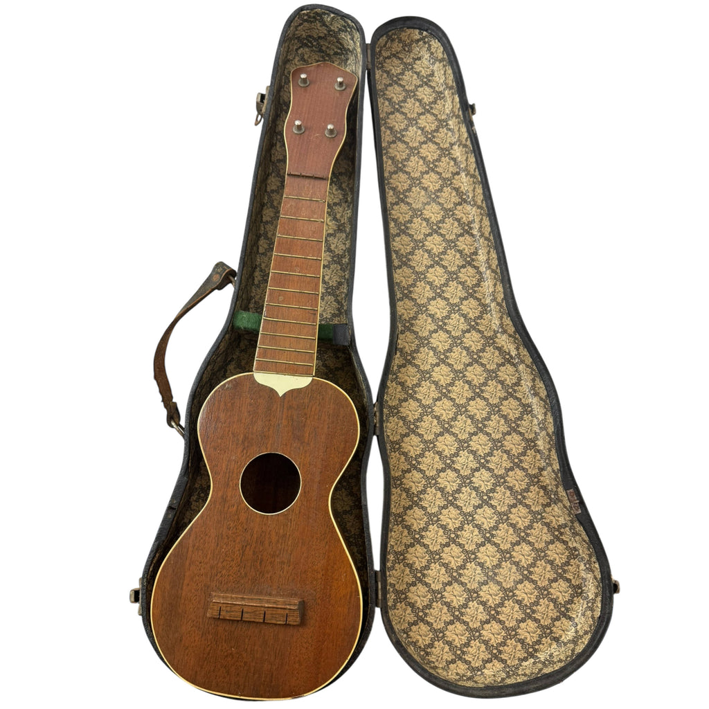 1930s Soprano Ukulele with Original Case Vintage Mahogany

