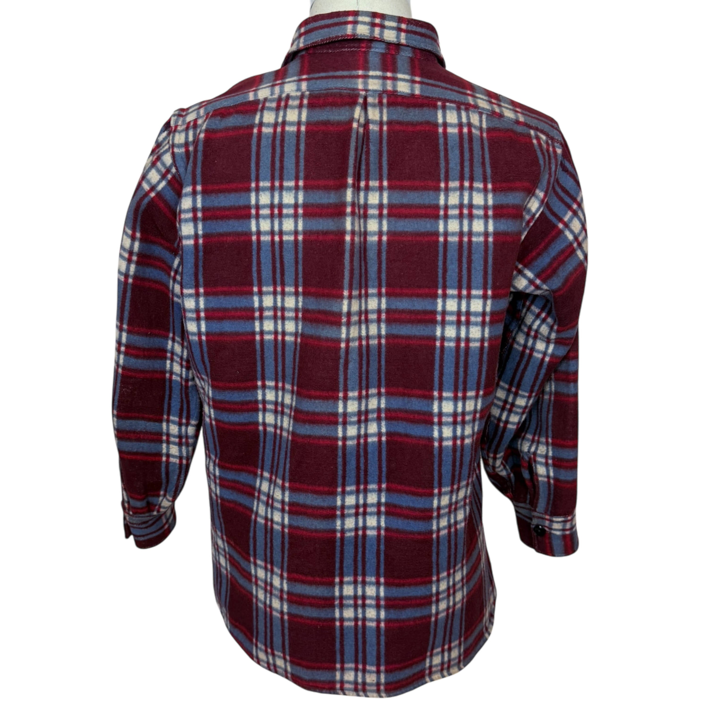 Vintage 1930s 1940s Cotton Flannel Plaid Shirt Gender Neutral