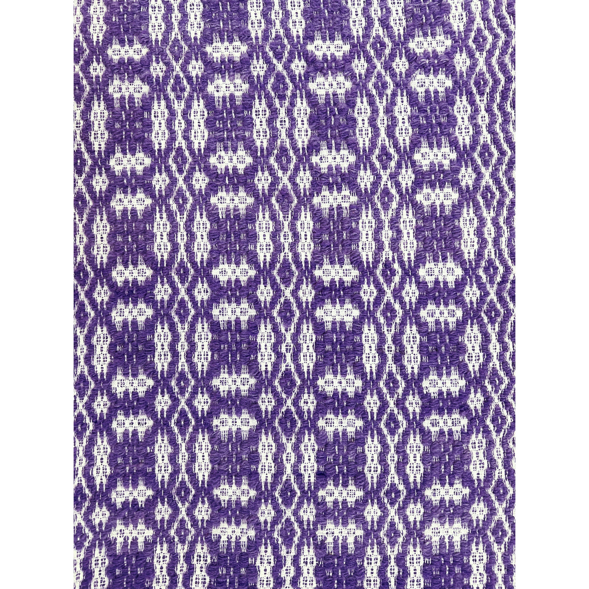 Antique Overshot Coverlet 19th c Textile Purple and White